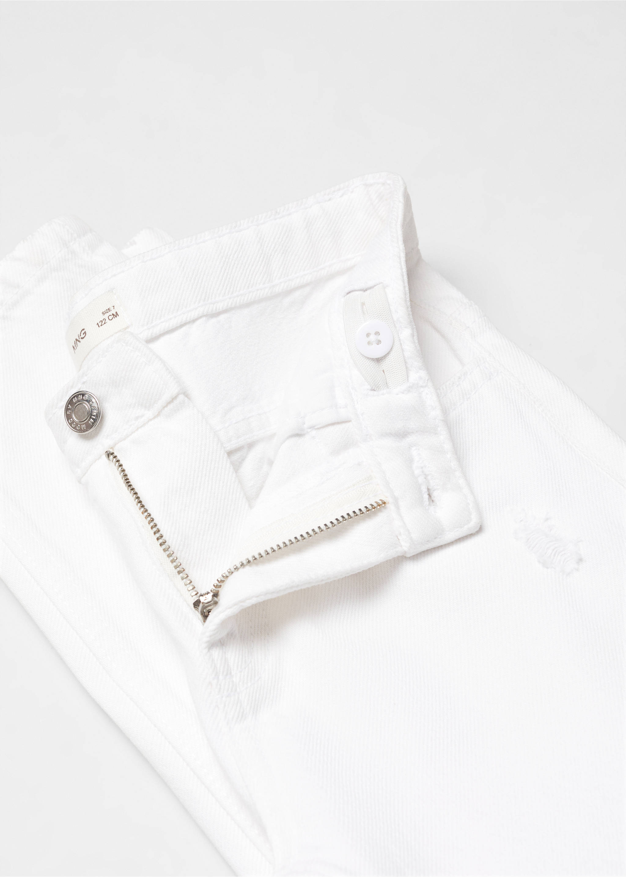 Dad decorative ripped jeans - Details of the article 8, White. Ref: 67090669-00.