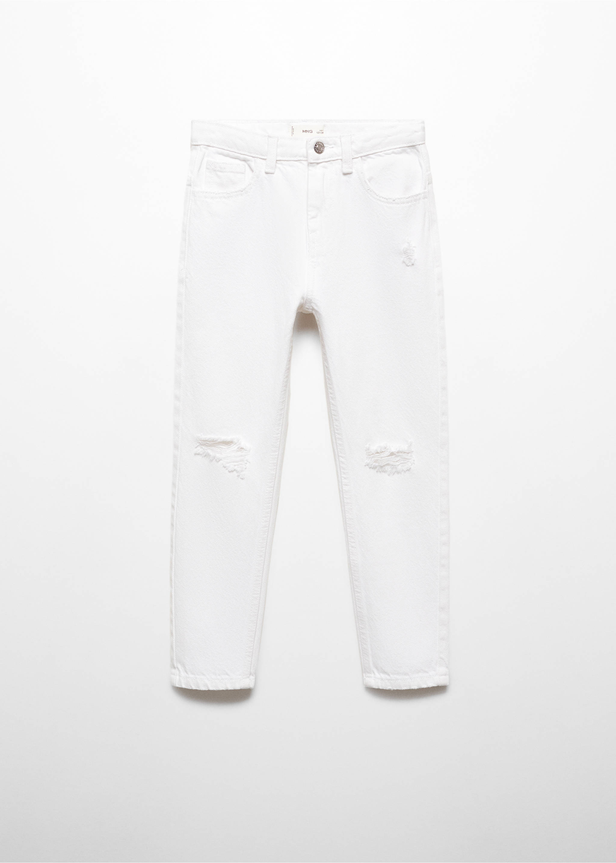 Dad decorative ripped jeans - Article without model, White. Ref: 67090669-00.