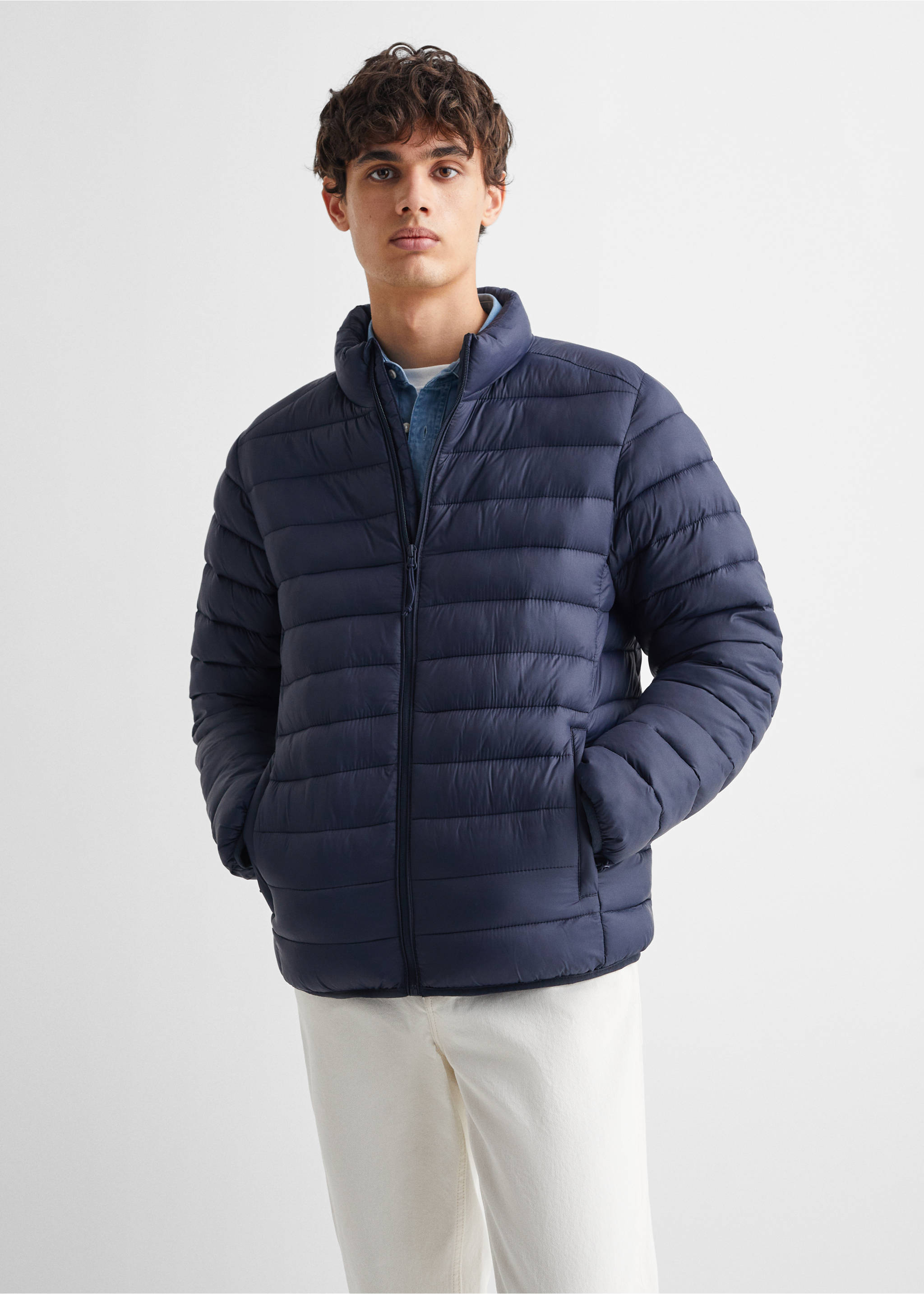 Steppanorak mit Zip - Mittlere Ansicht, Marineblau. Ref: 67090676-00.