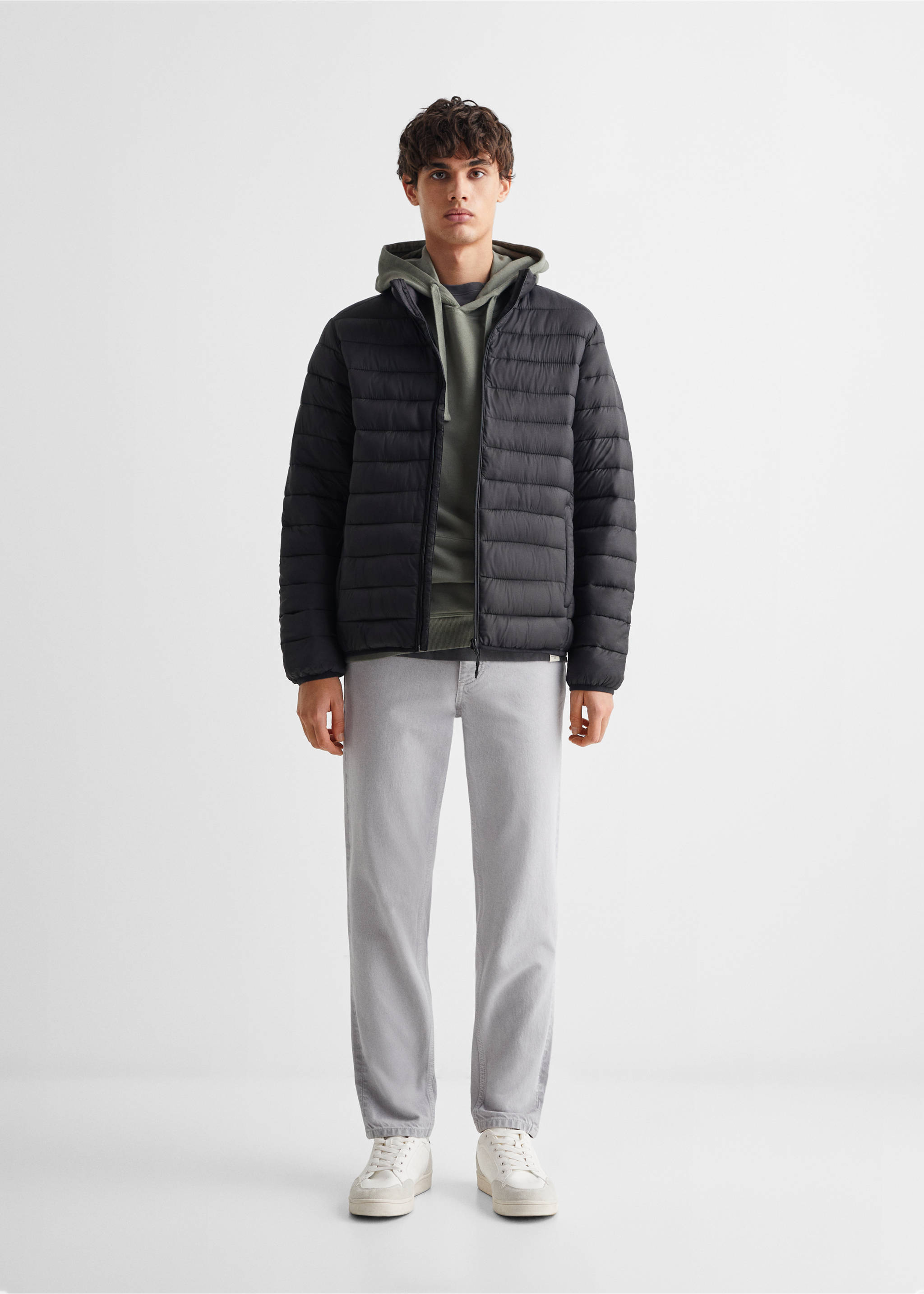 Steppanorak mit Zip - Allgemeine Ansicht, Schwarz. Ref: 67090676-00.