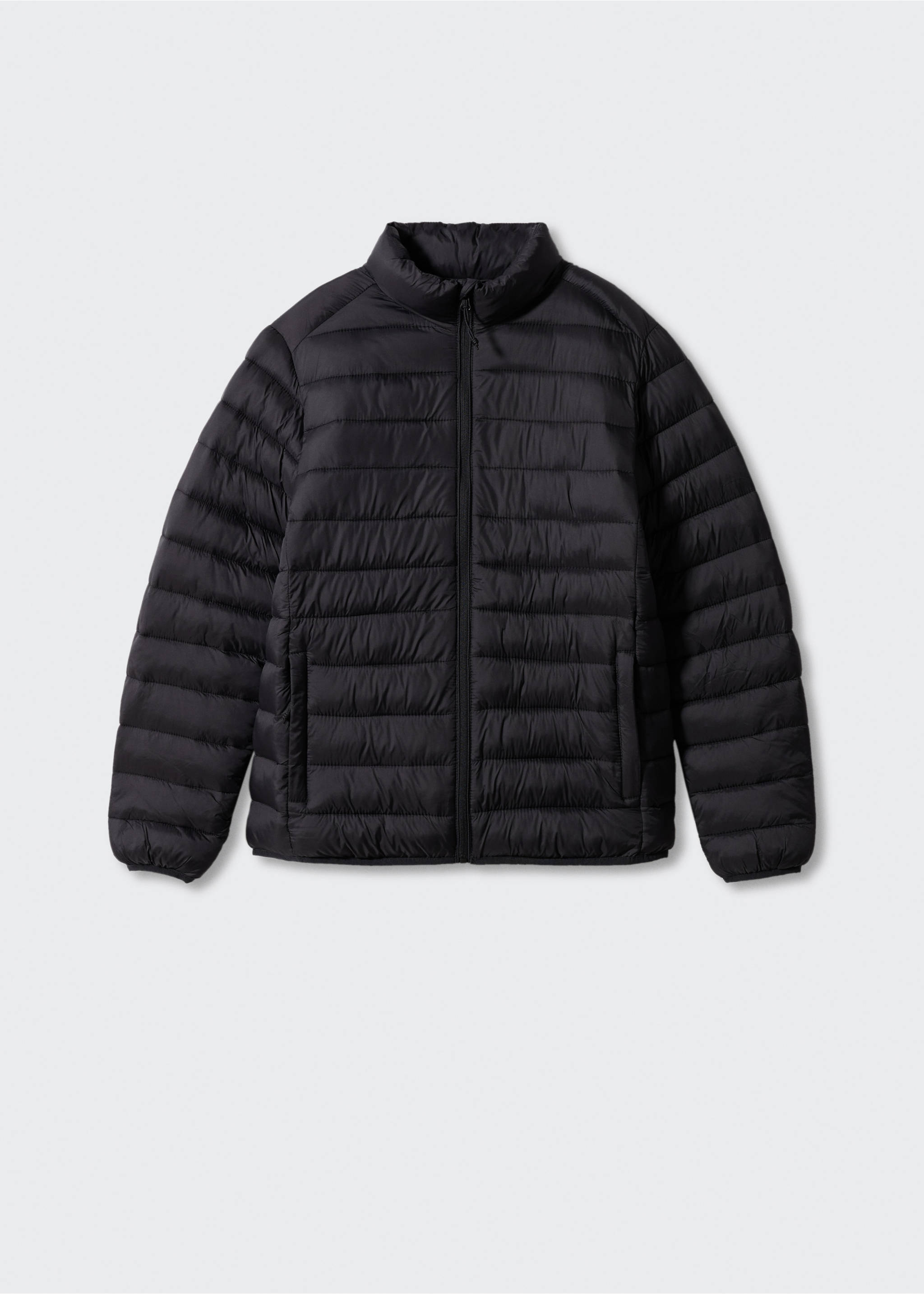Side-zip puffer coat - Article without model, Black. Ref: 67090676-00.