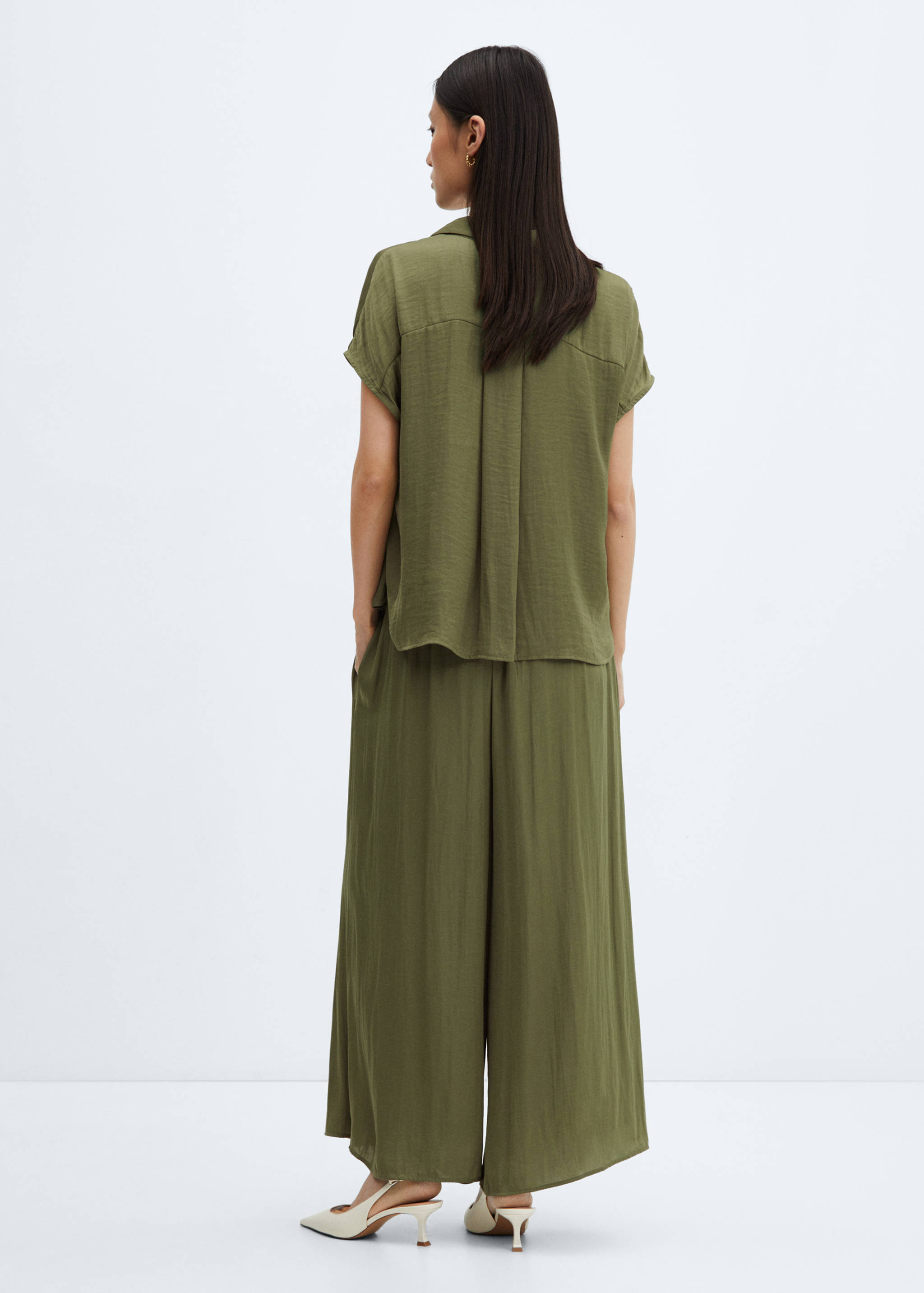 Pantalon satiné taille élastique - Verso de l’article