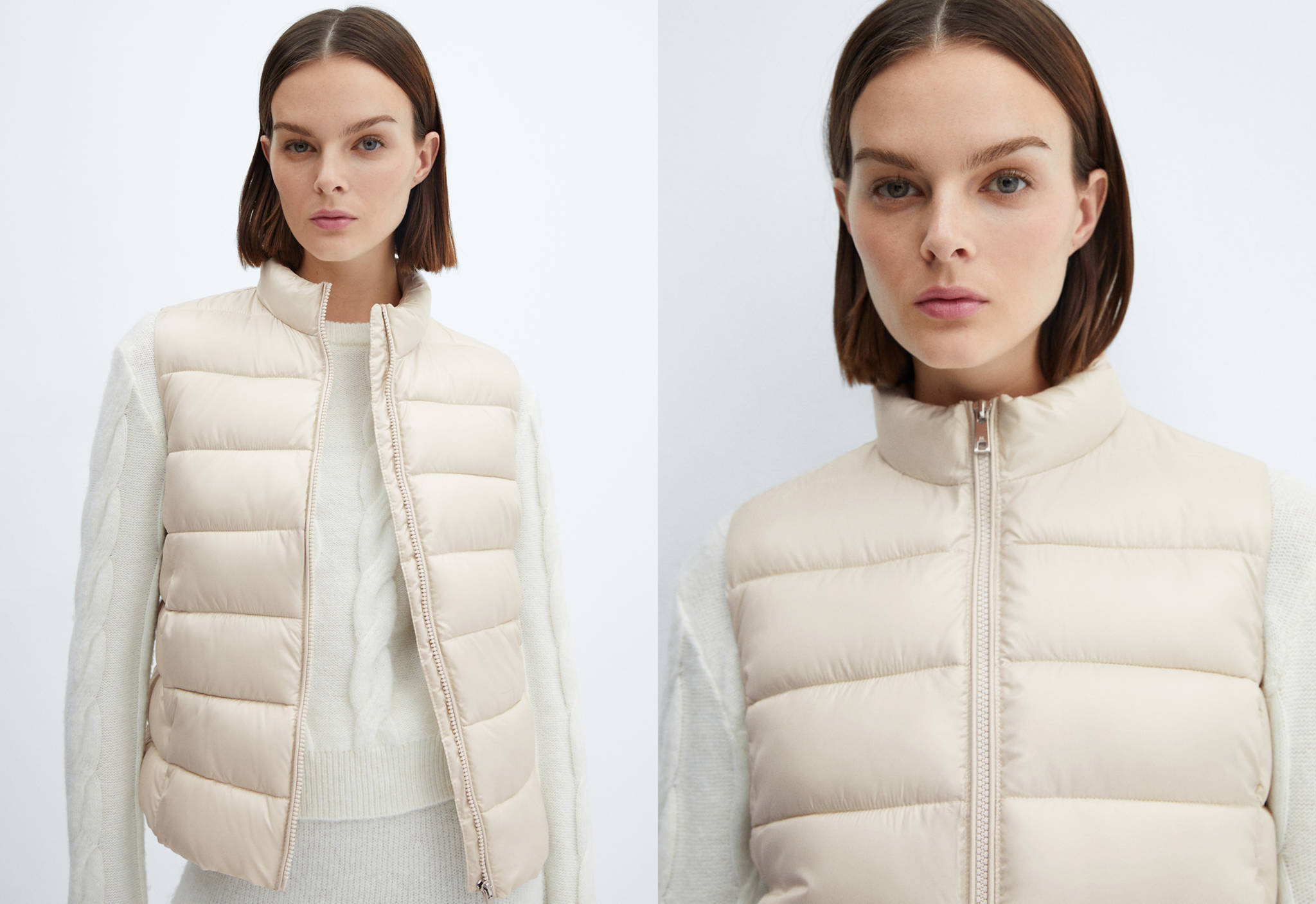 Ultra-light quilted gilet - Panoramic plane