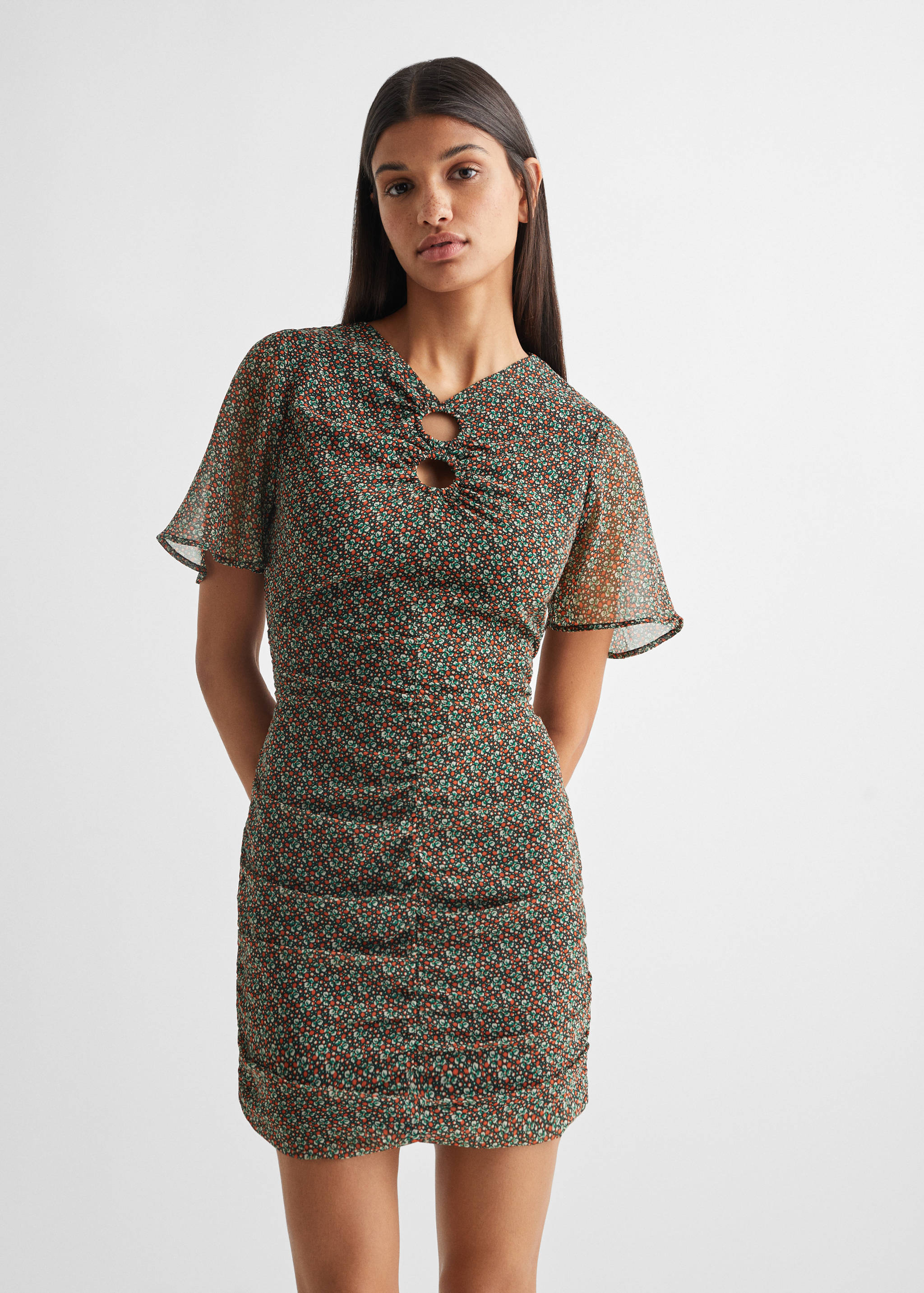 Vestido gasa estampado - Plano medio