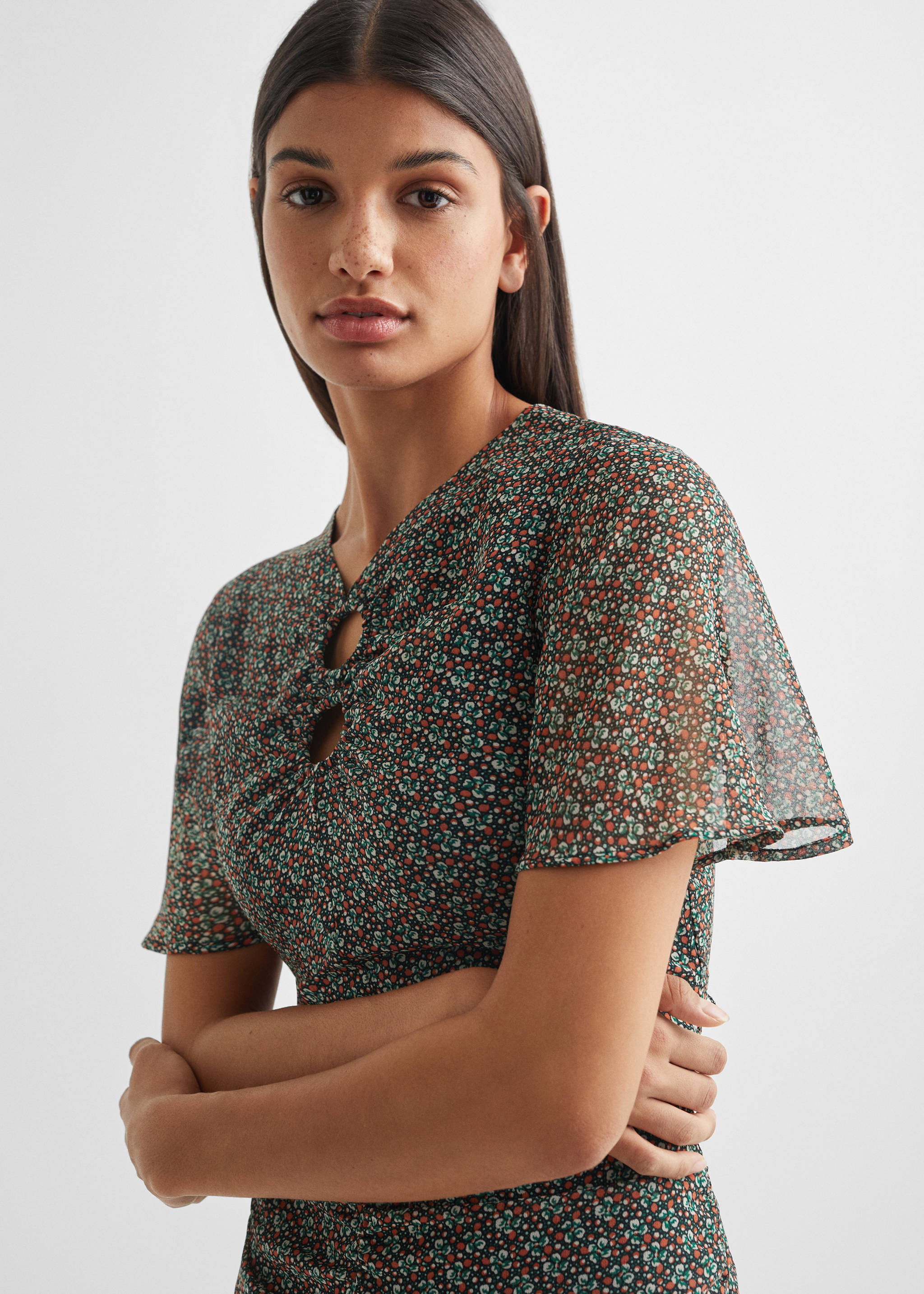 Vestido gasa estampado - Detalle del artículo 1