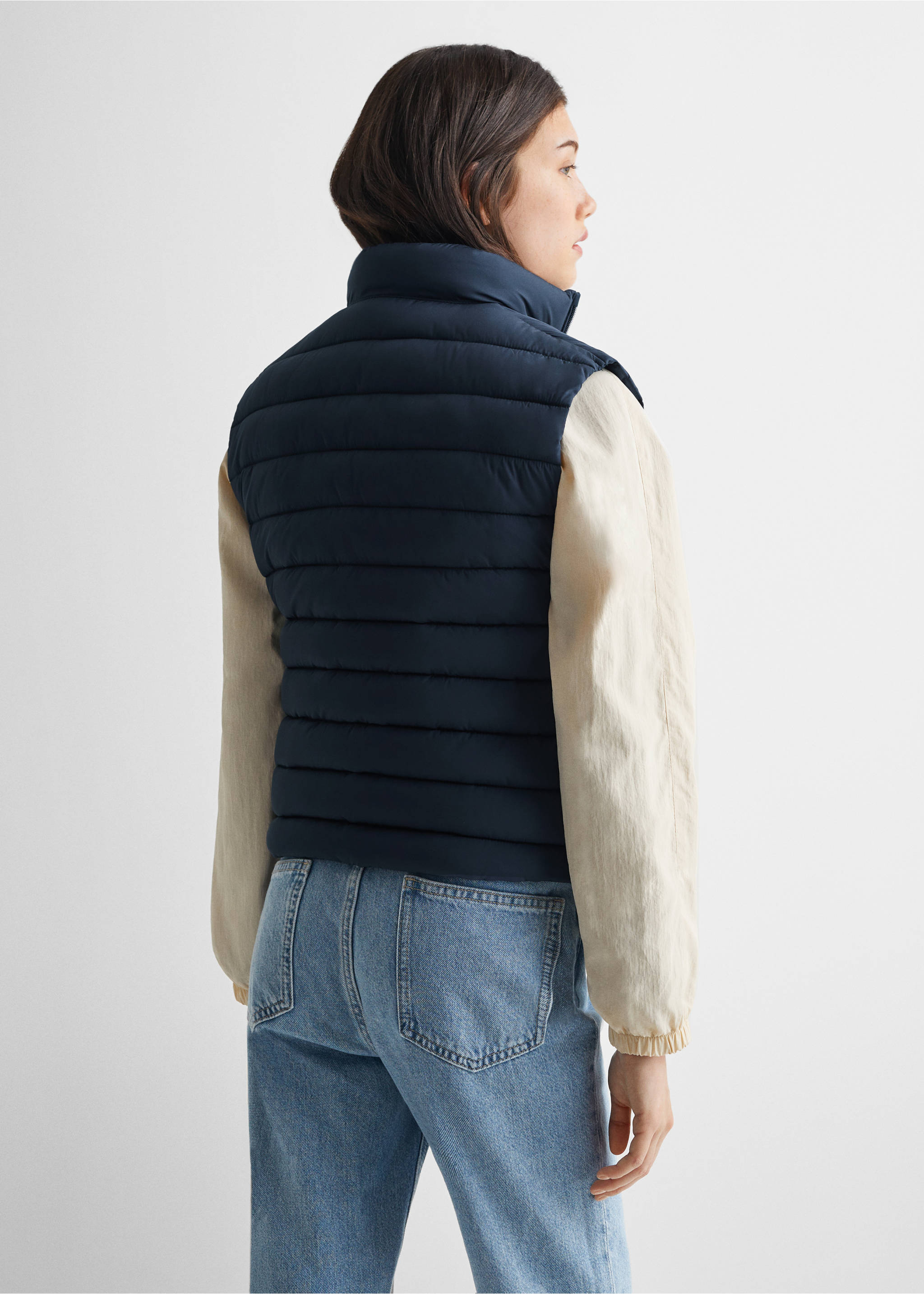 Quilted gilet - Reverse of the article, Dark Navy. Ref: 67092911-00.