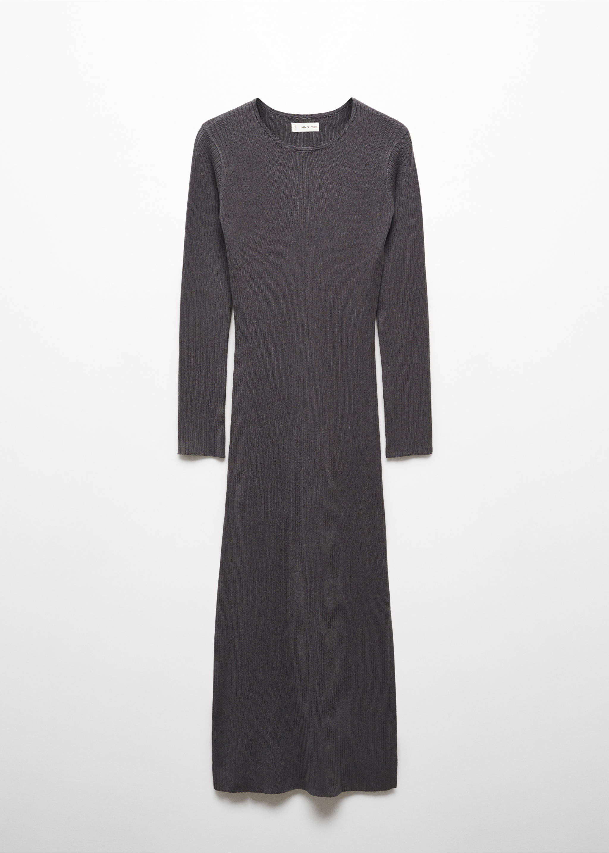 Ribbed midi dress - Article without model, Grey. Ref: 67092915-00.