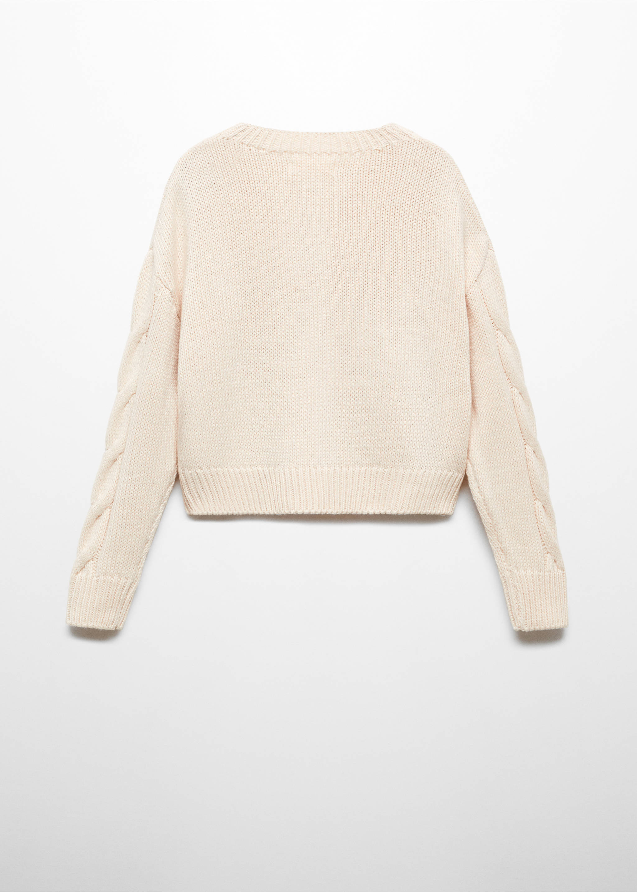 Knitted braided cardigan - Reverse of the article, Sand. Ref: 67092919-00.
