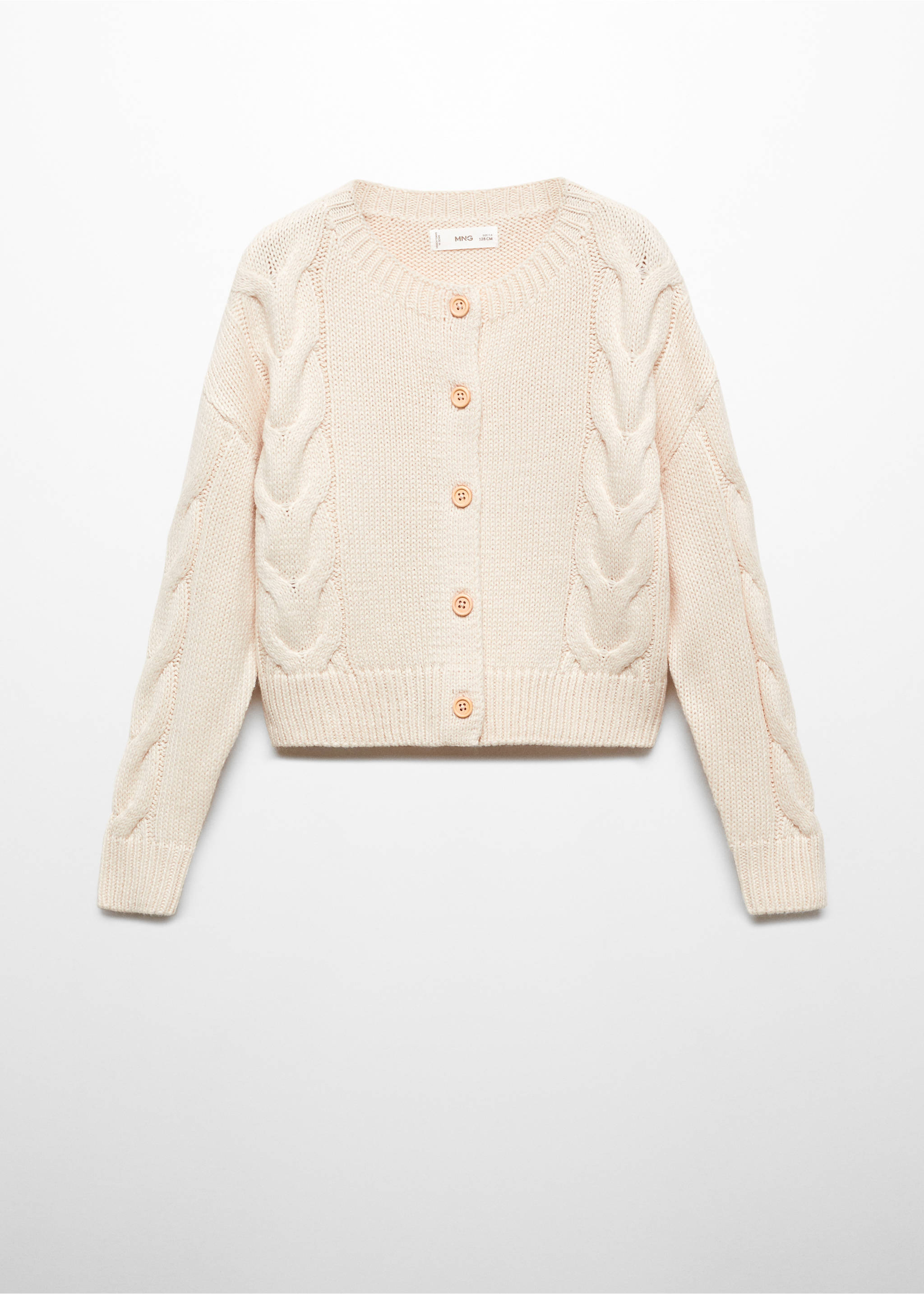 Knitted braided cardigan - Article without model, Sand. Ref: 67092919-00.