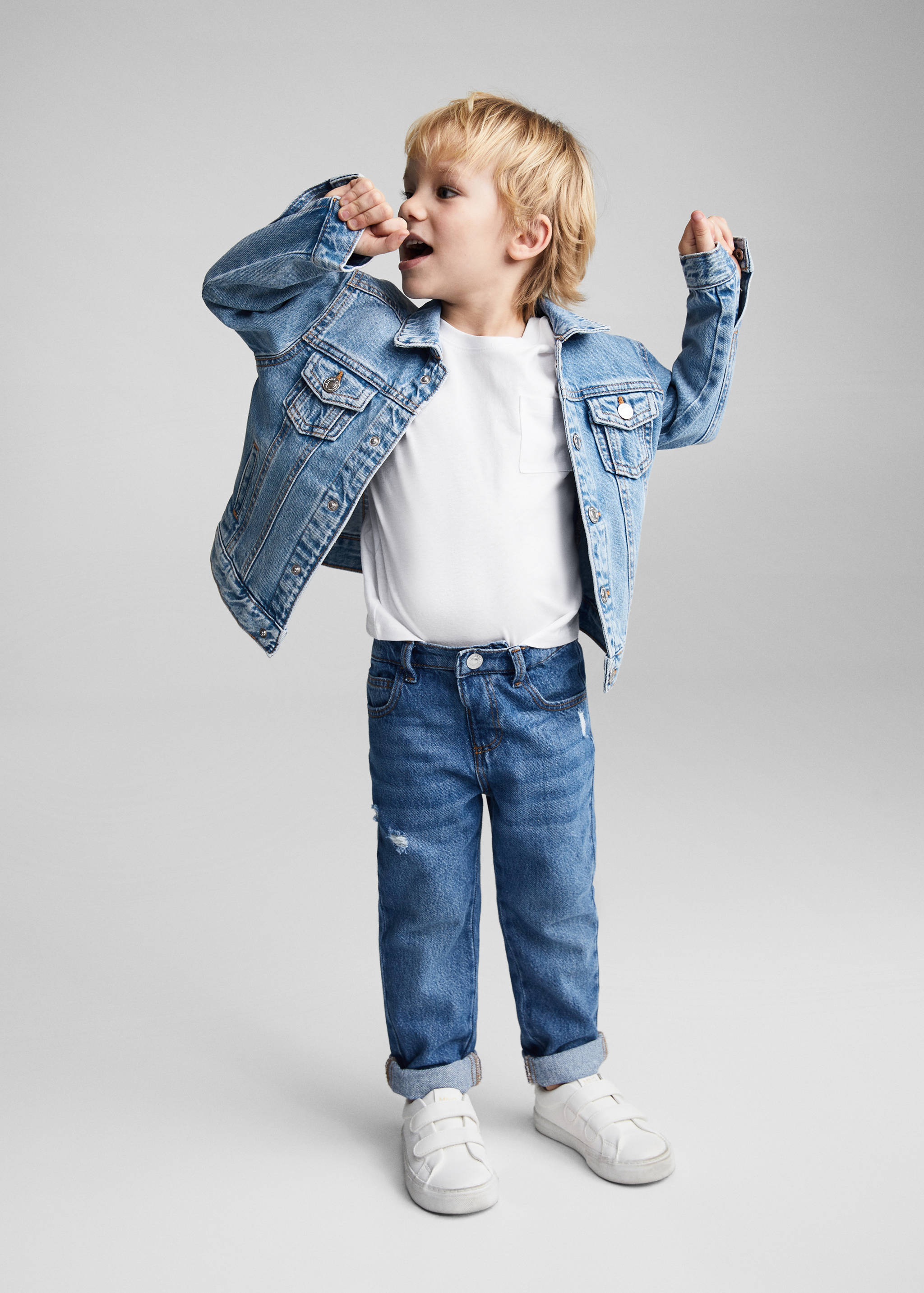 Cotton denim jacket - General plane