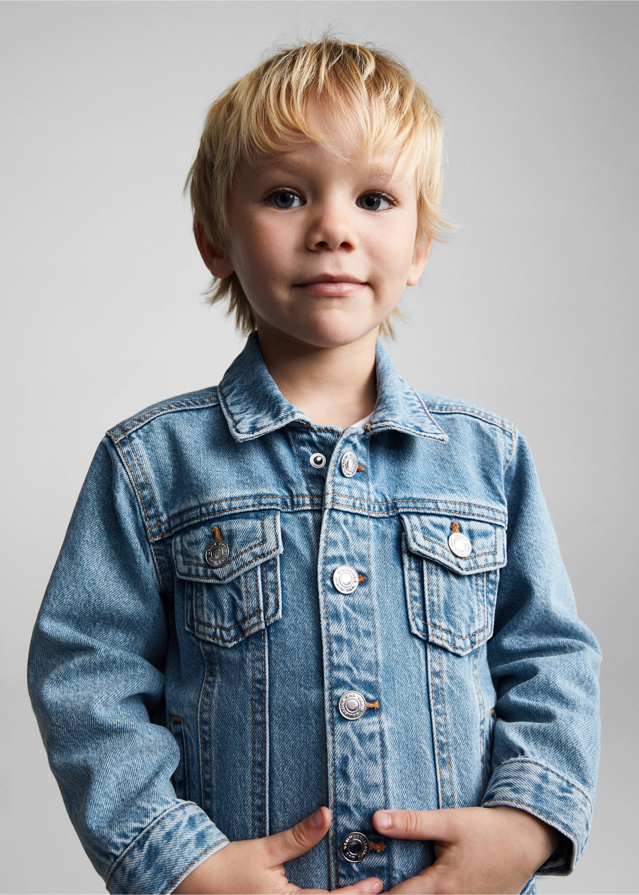 Cotton denim jacket - Details of the article 1, Light Blue. Ref: 67093265-00.