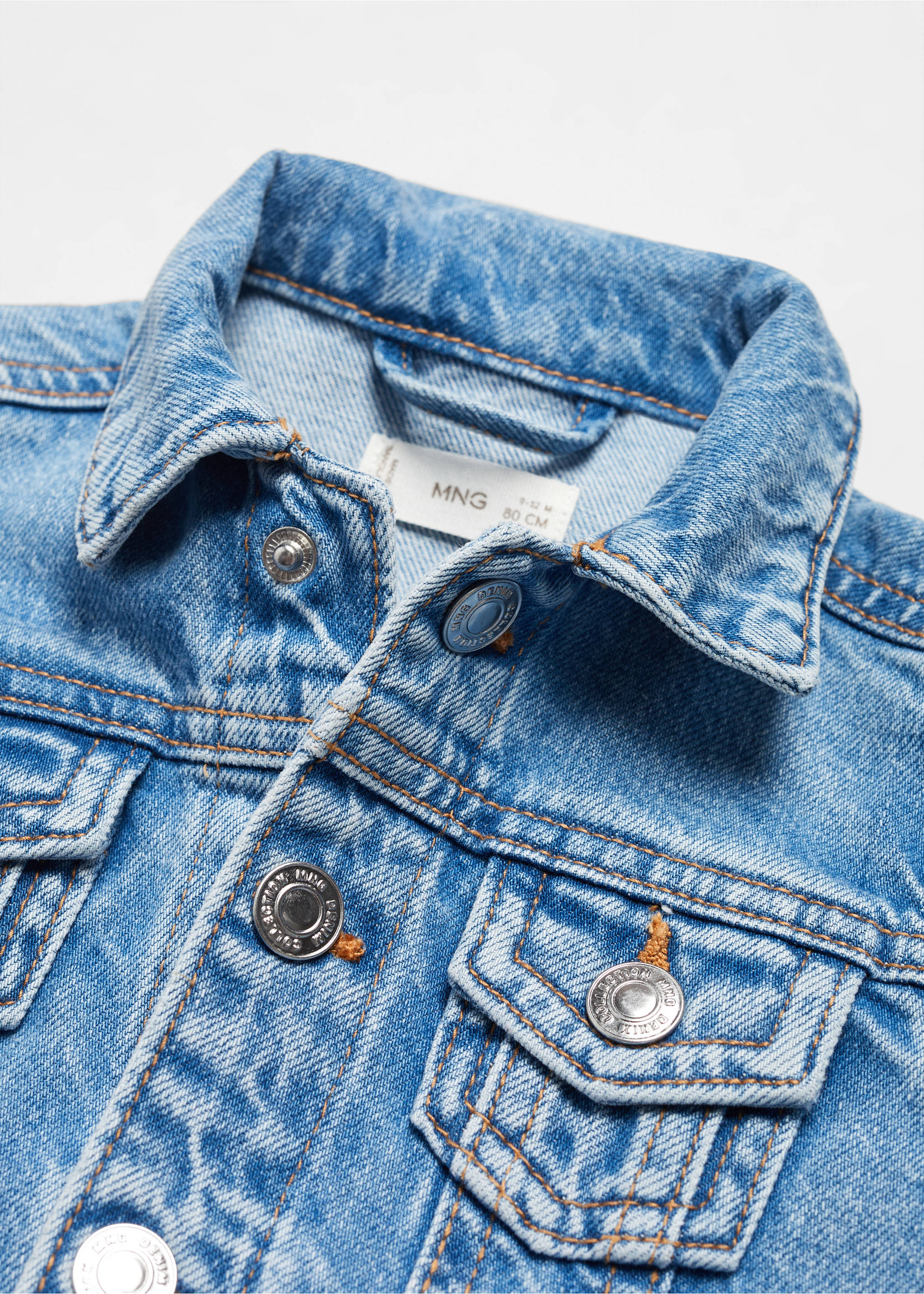 Cotton denim jacket - Details of the article 8, Light Blue. Ref: 67093265-00.