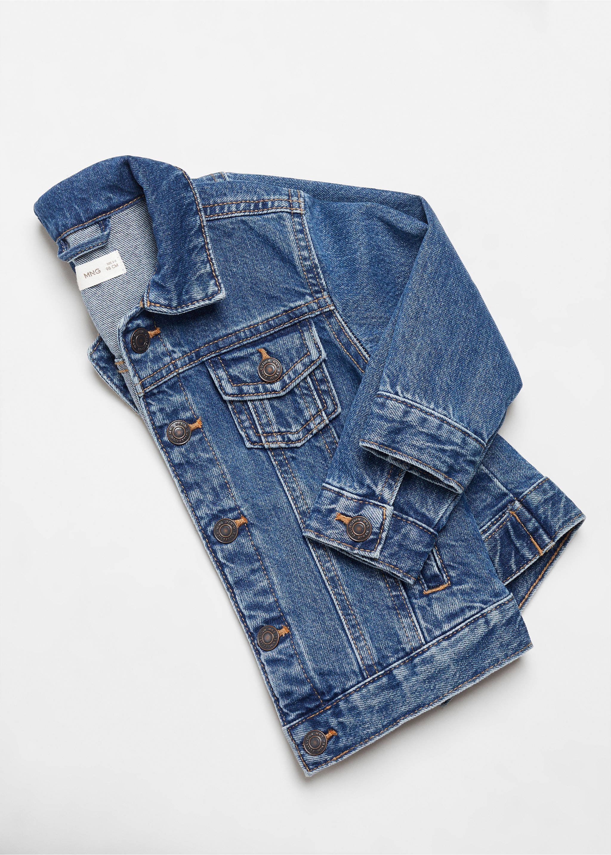 Cotton denim jacket - Details of the article 8, Medium Blue. Ref: 67093265-00.