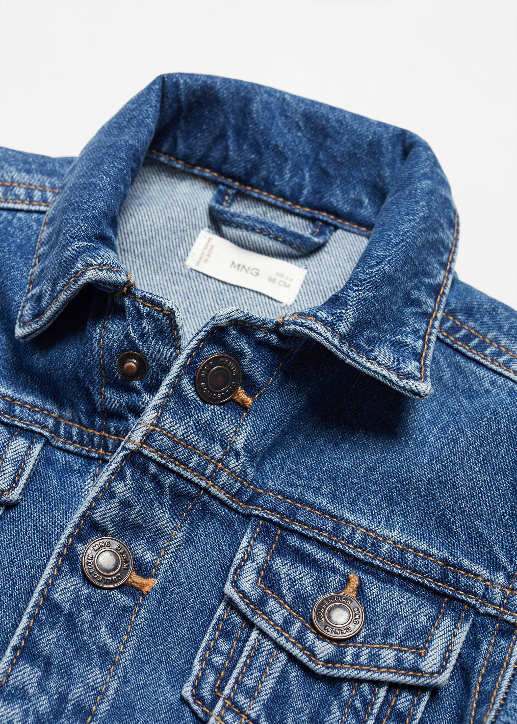 Cotton denim jacket - Details of the article 0, Medium Blue. Ref: 67093265-00.