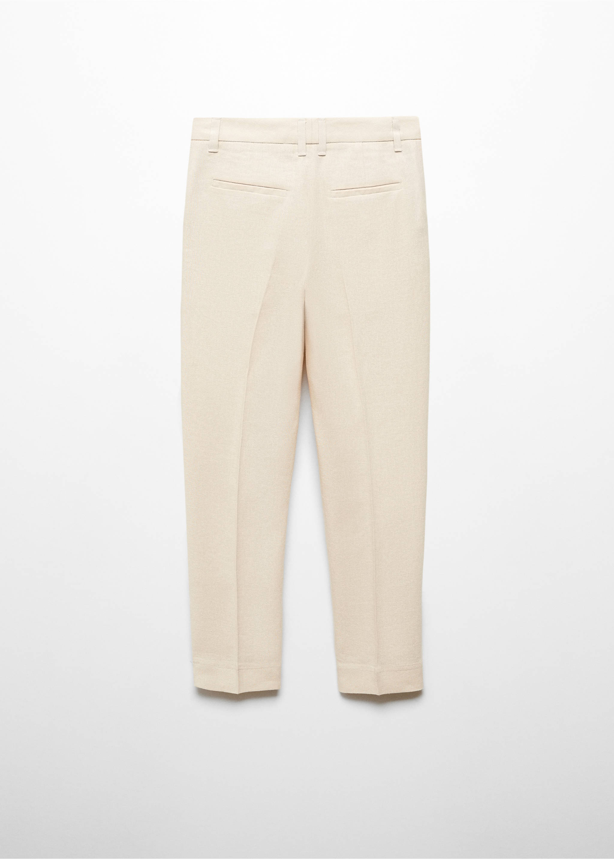 Leinen-Anzughose - Rückseite des Artikels, Sandfarben. Ref: 67093686-00.