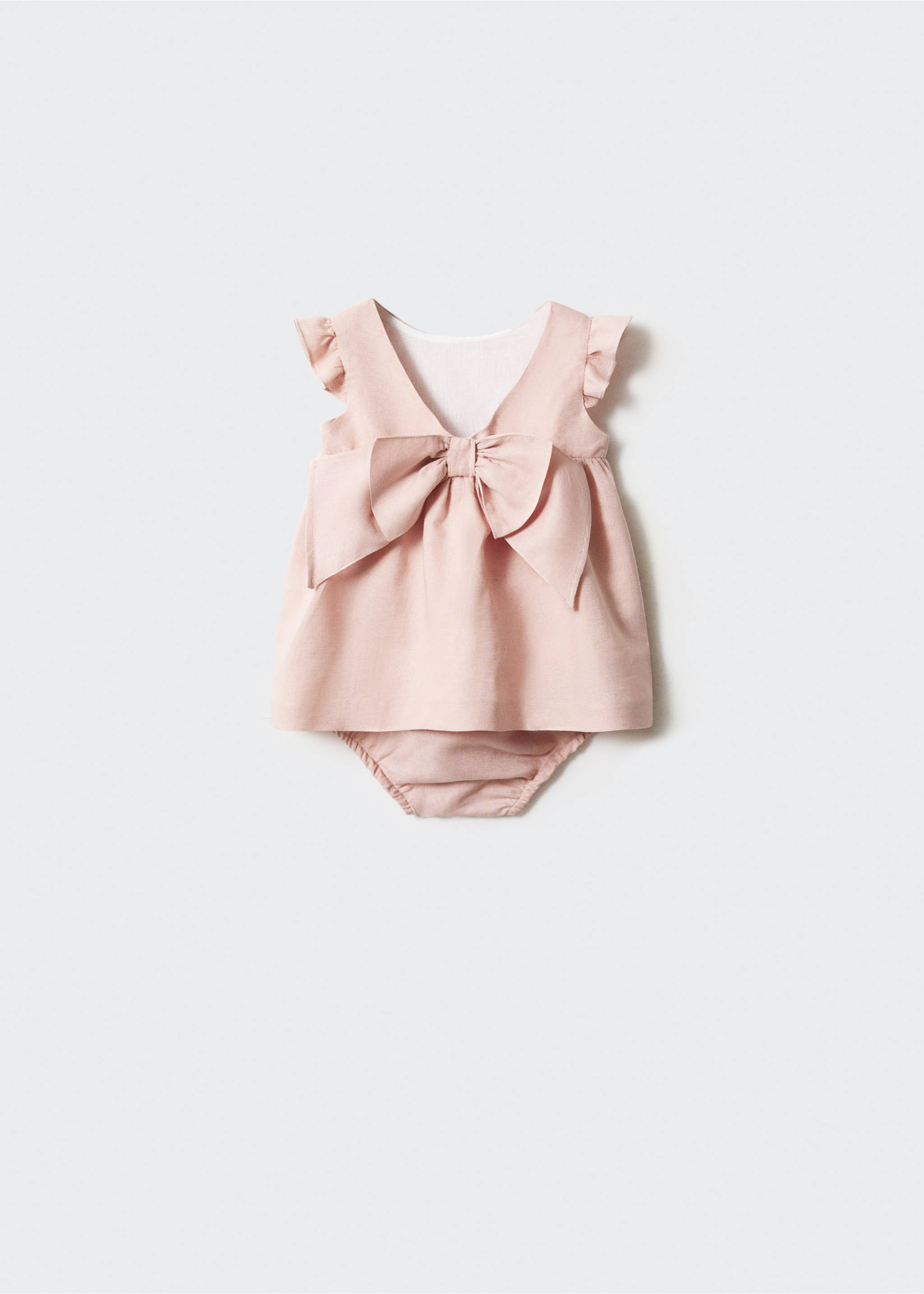Linen dress and nappy cover - Reverse of the article, Pink. Ref: 67093698-00.