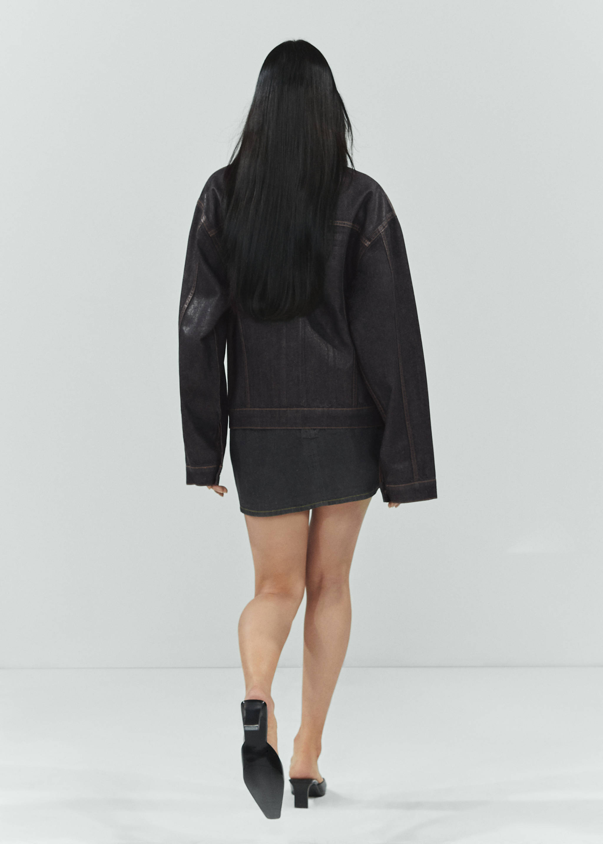 Geacă din denim foil oversize - Spatele articolului