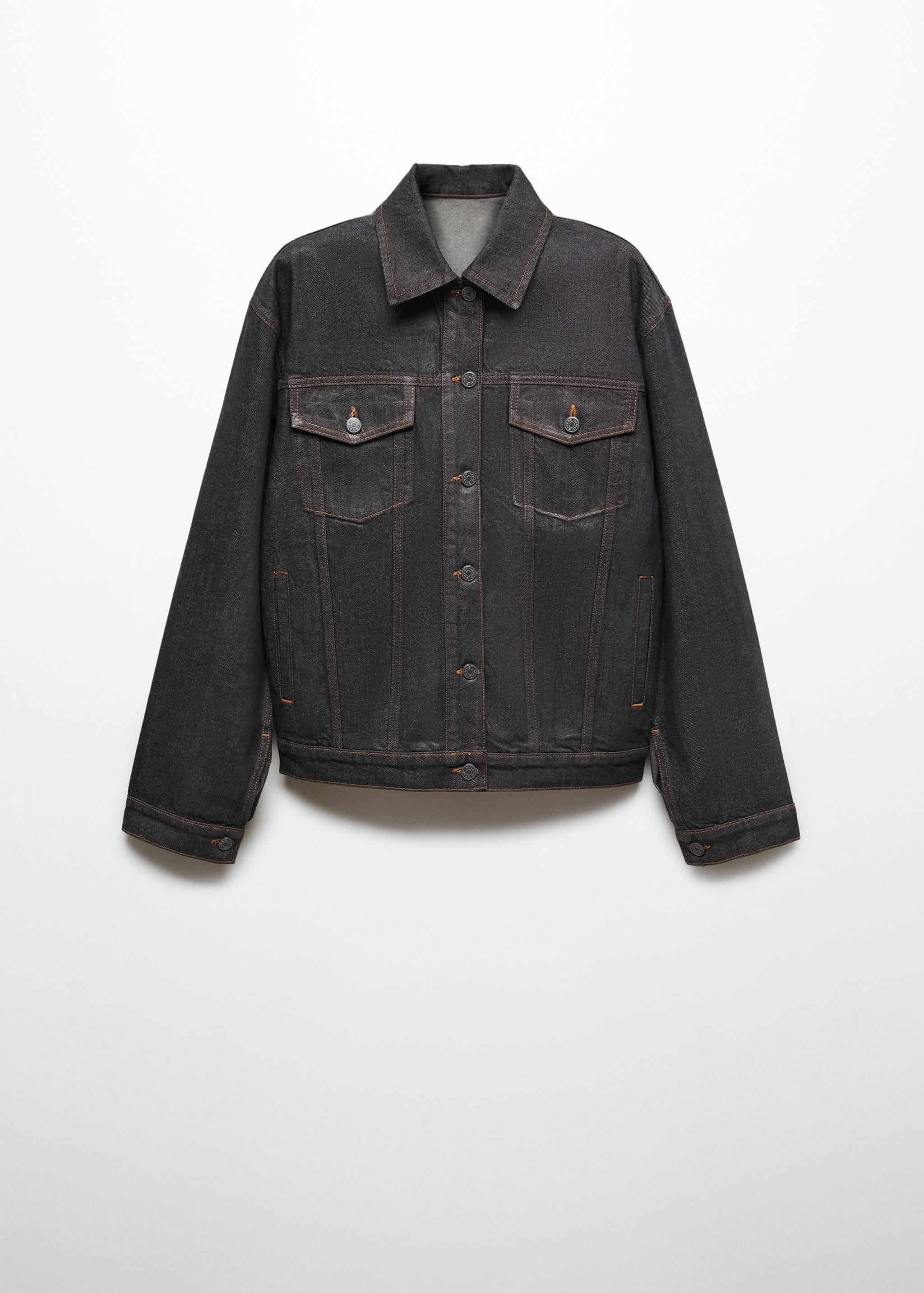 Geacă din denim foil oversize - Articol fără model