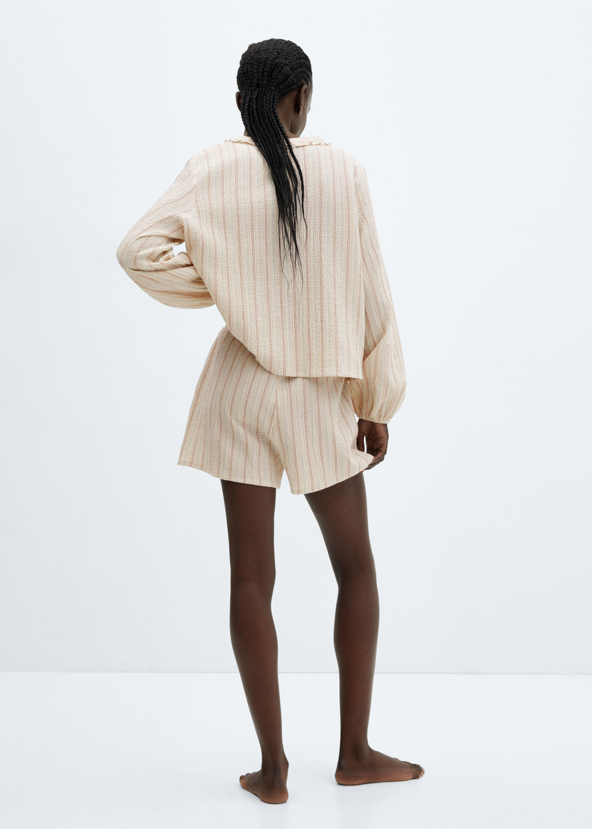 Two-piece textured cotton pyjamas - Reverse of the article