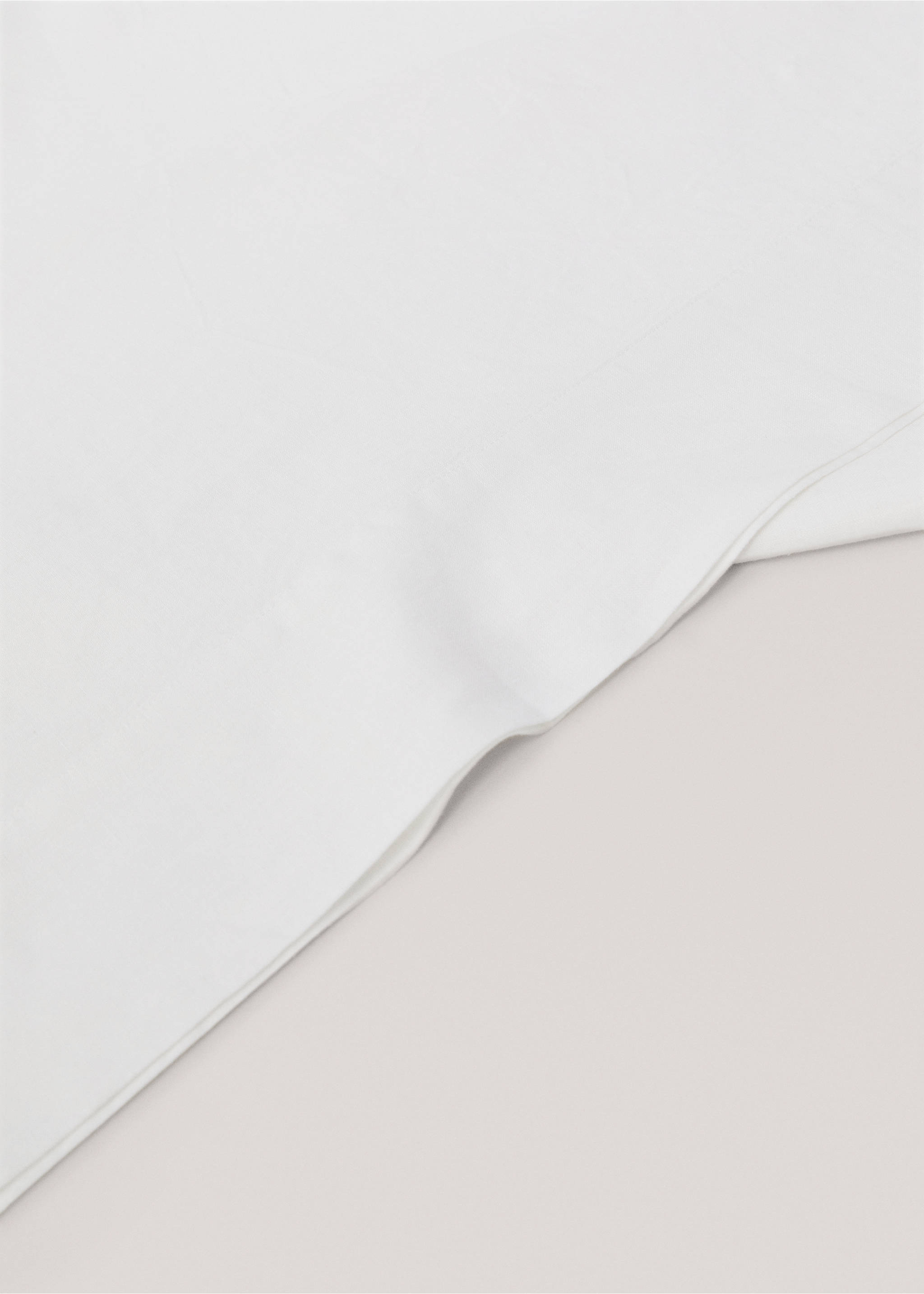 Linen top sheet for 180/200 cm bed - Details of the article 2, White. Ref: 67094024-00.