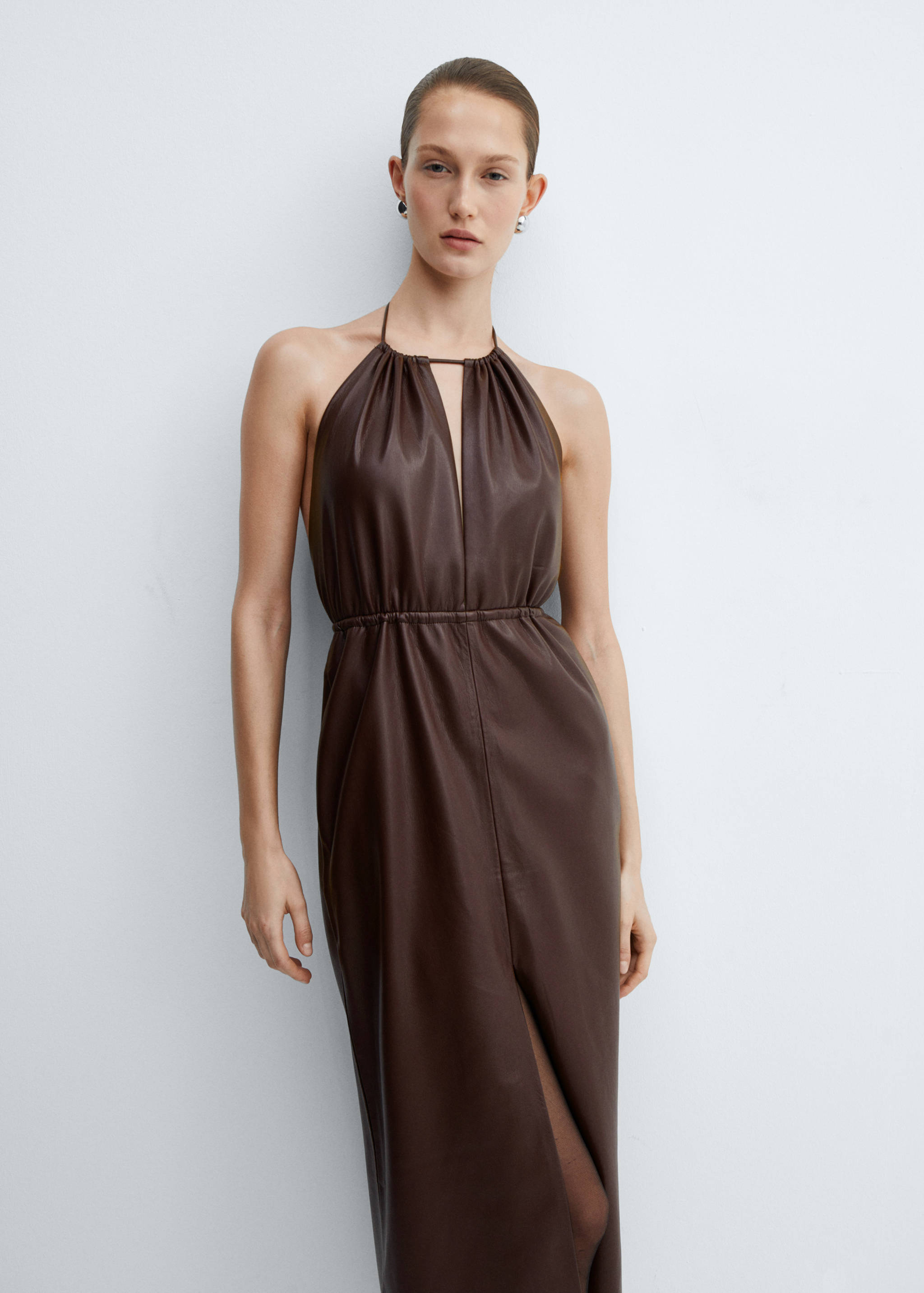 strapless open back dress Kiana One-Shoulder Open Back Slit Formal Dress