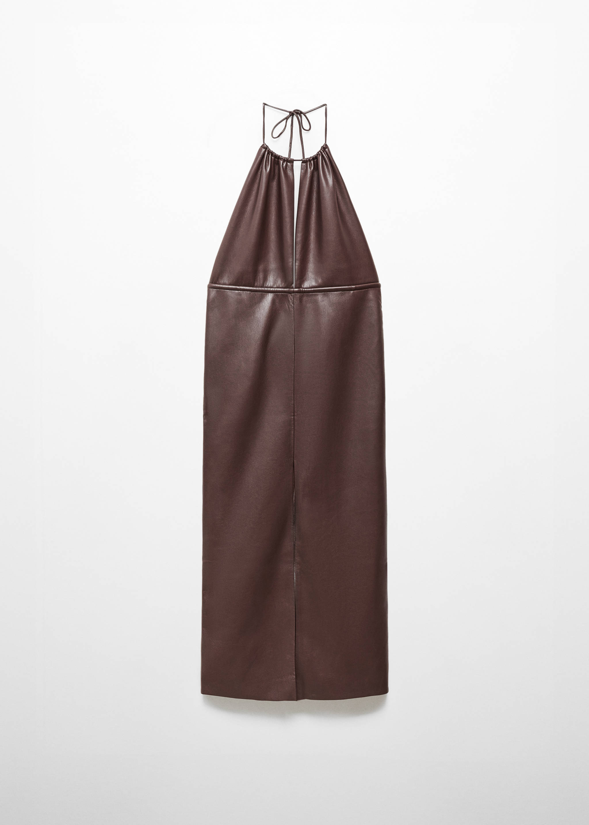 Faux-leather  halter dress - Article without model