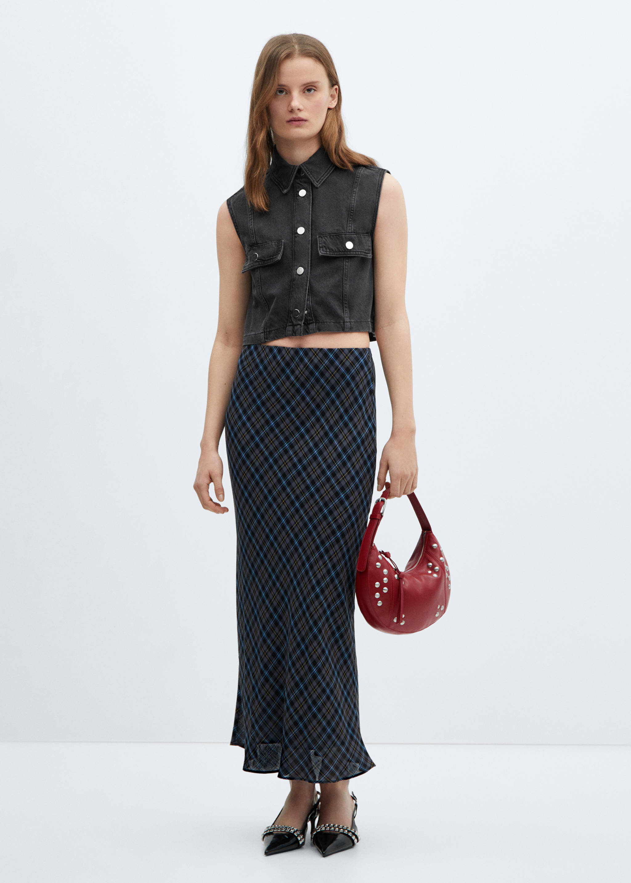 Jeansweste in Cropped-Länge - Allgemeine Ansicht