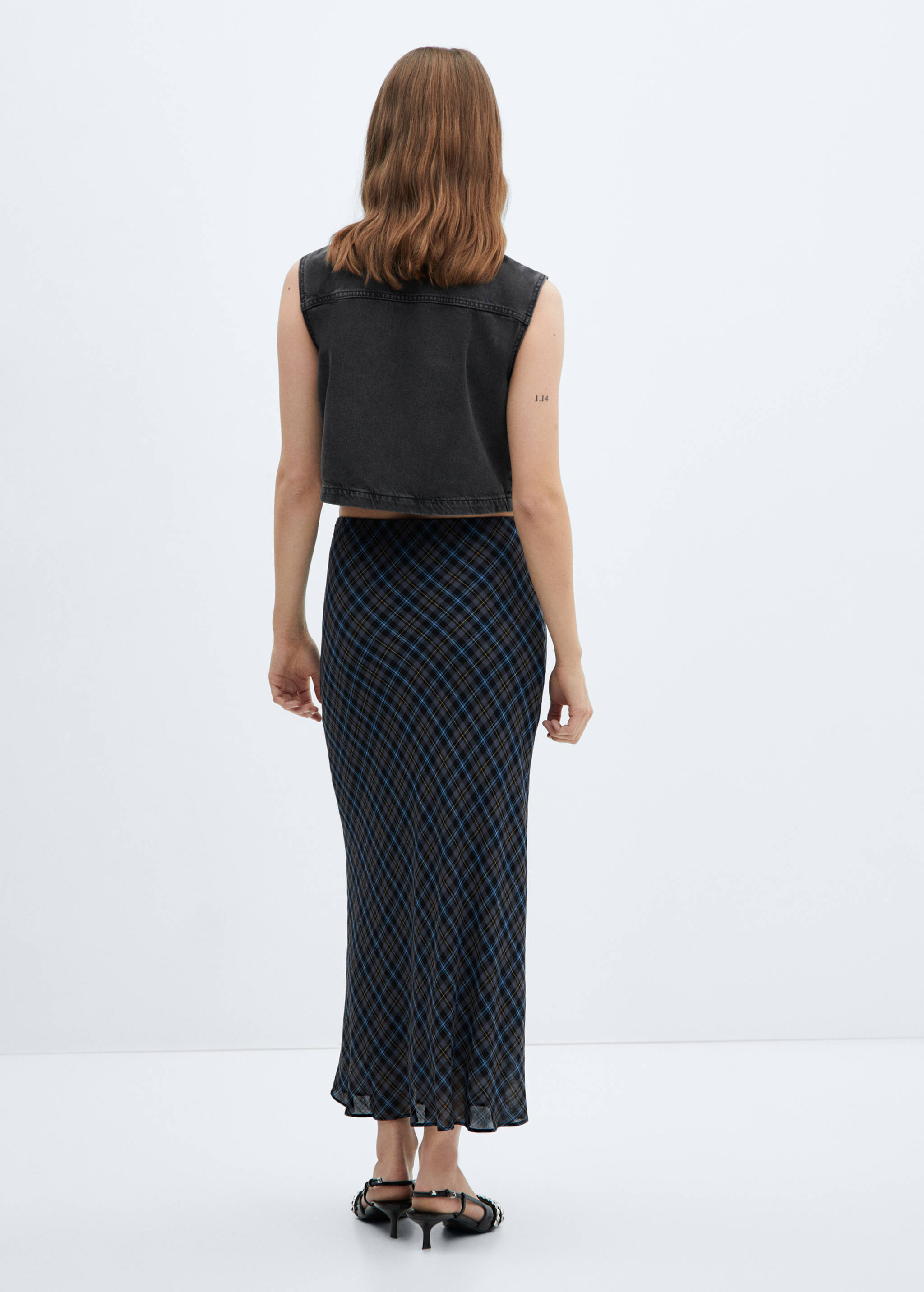 Jeansweste in Cropped-Länge - Rückseite des Artikels