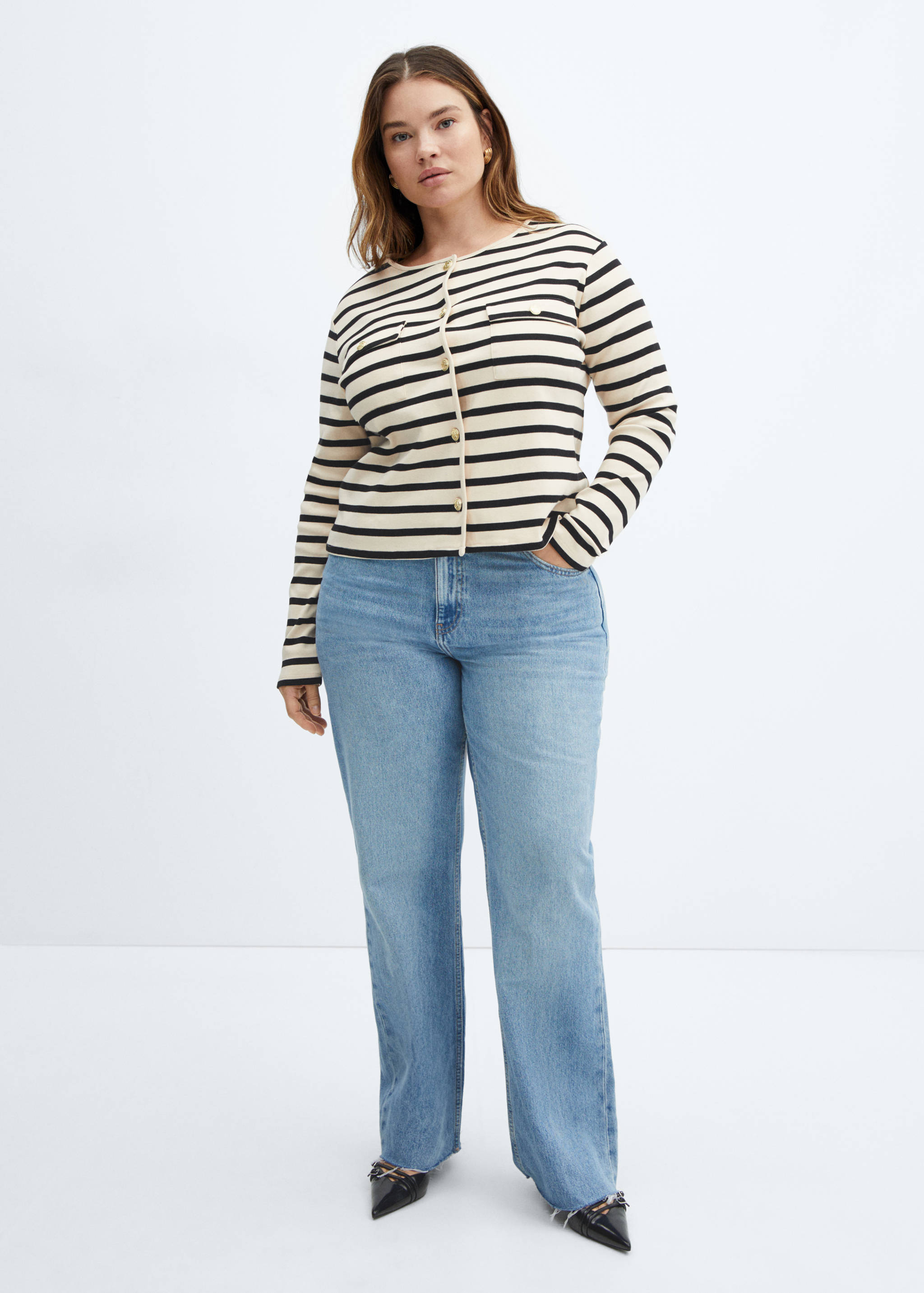 Striped cardigan with buttons - Details of the article 3