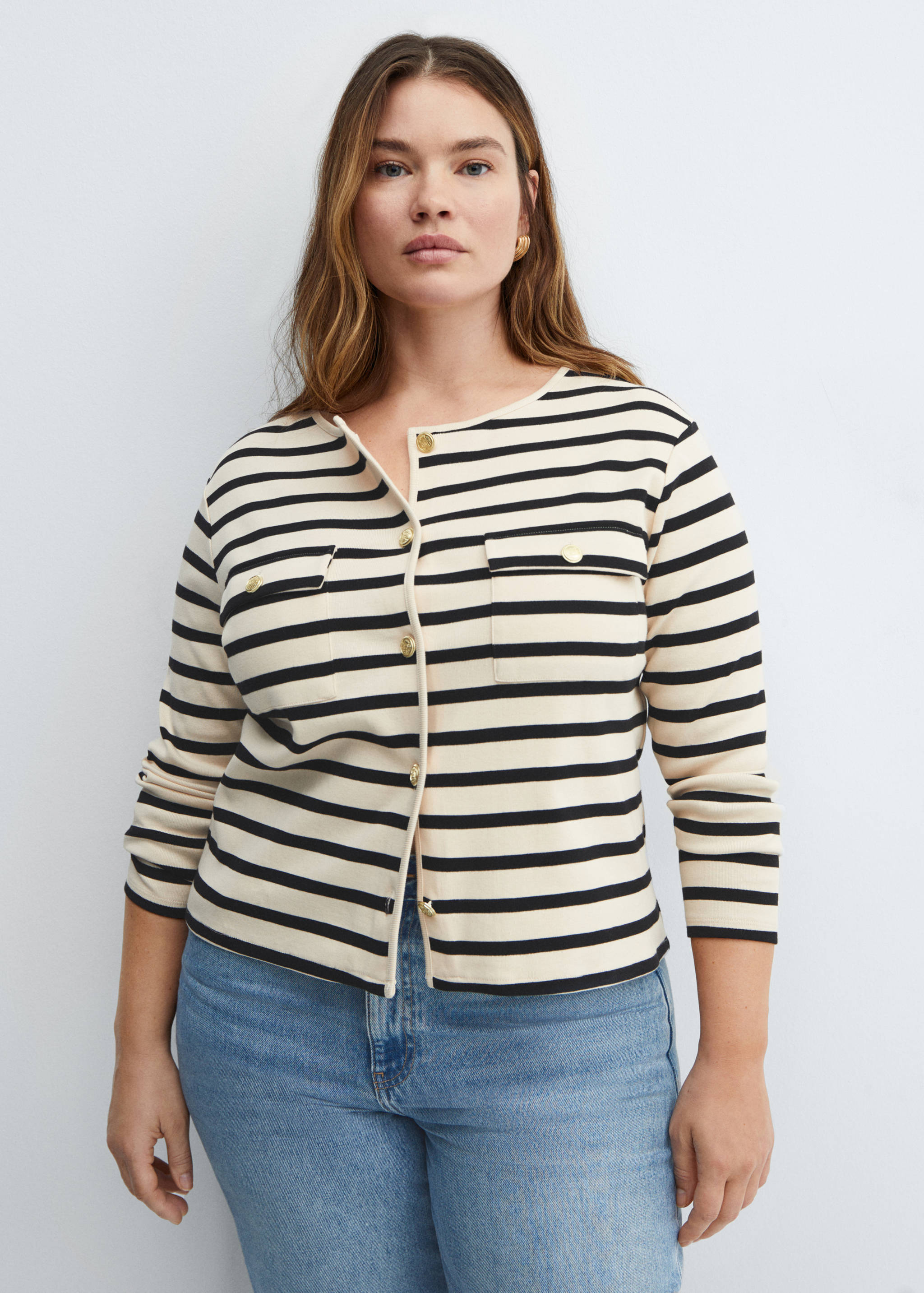 Striped cardigan with buttons - Details of the article 5
