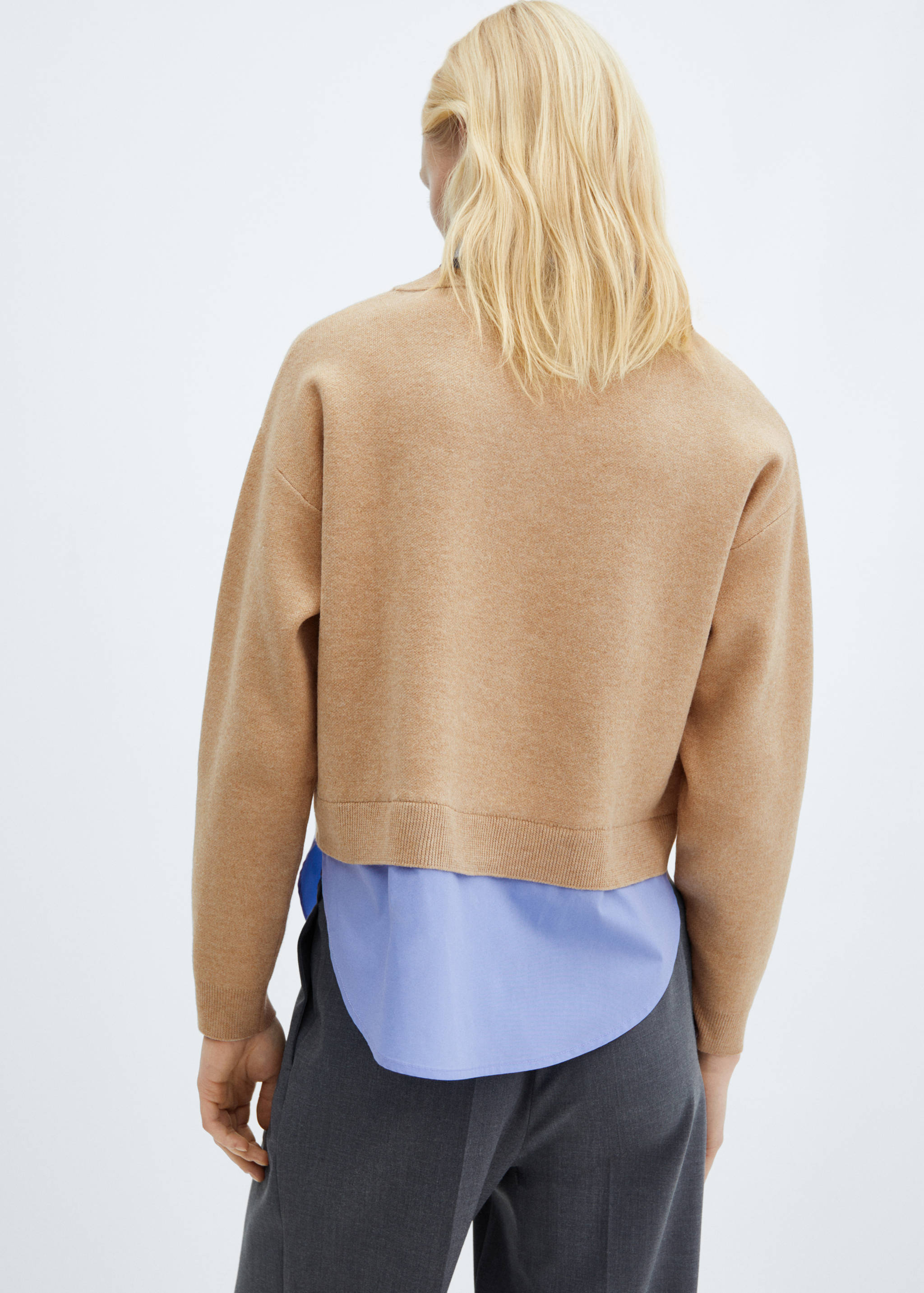 Pullover mit Hemdeinsatz - Rückseite des Artikels