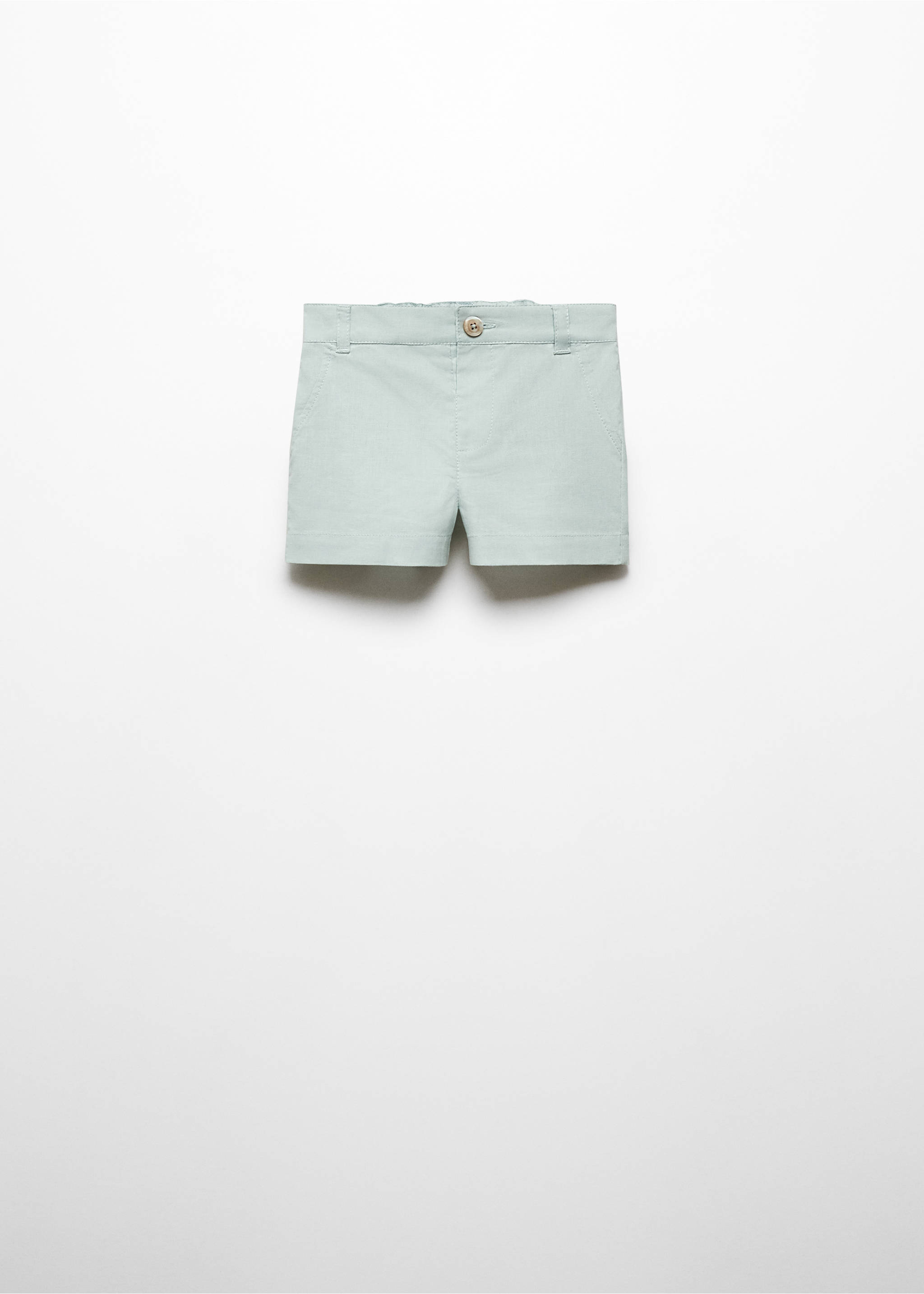 Linen-blend Bermuda shorts - Article without model, Pastel Green. Ref: 67094041-00.