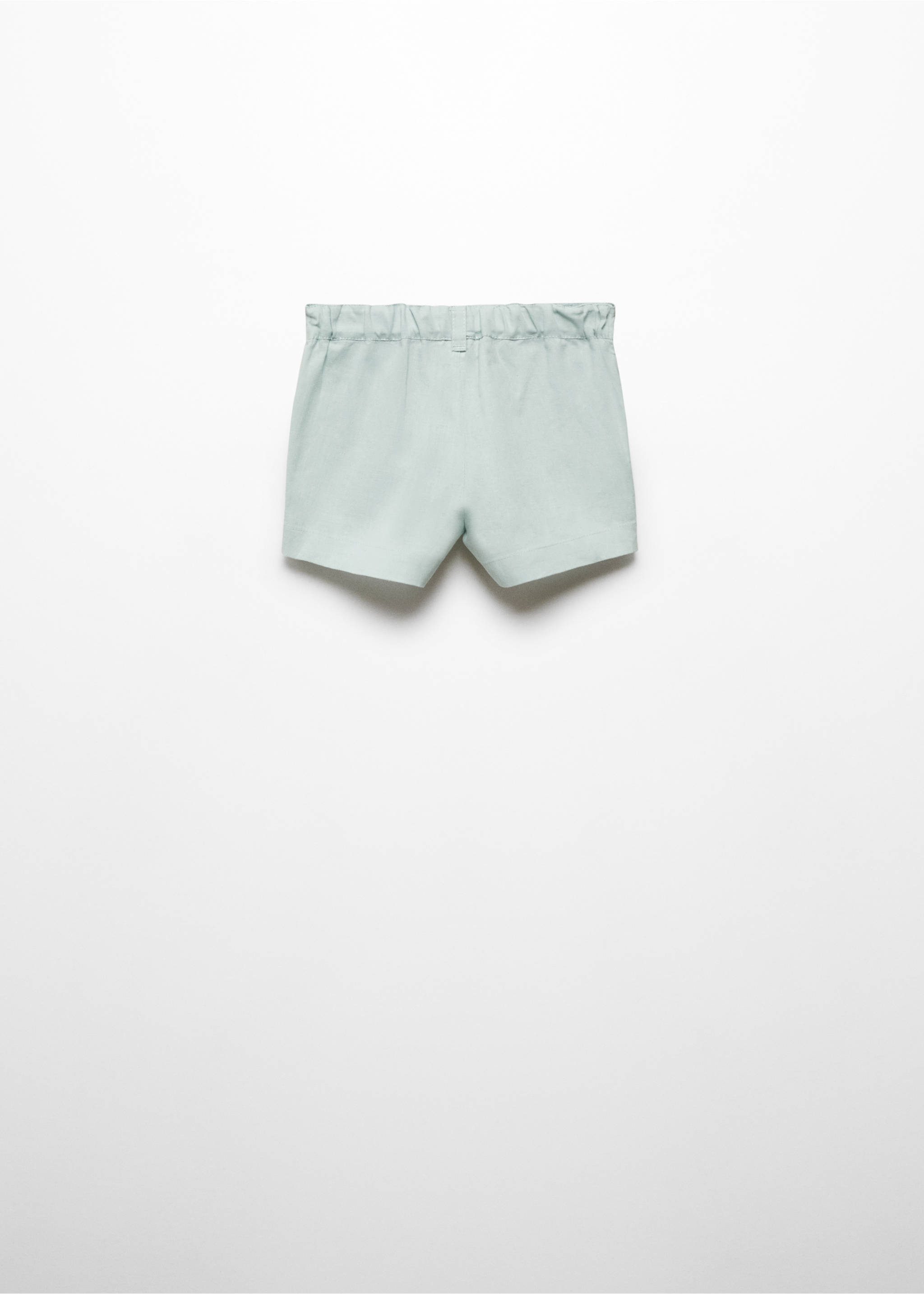 Linen-blend Bermuda shorts - Reverse of the article, Pastel Green. Ref: 67094041-00.