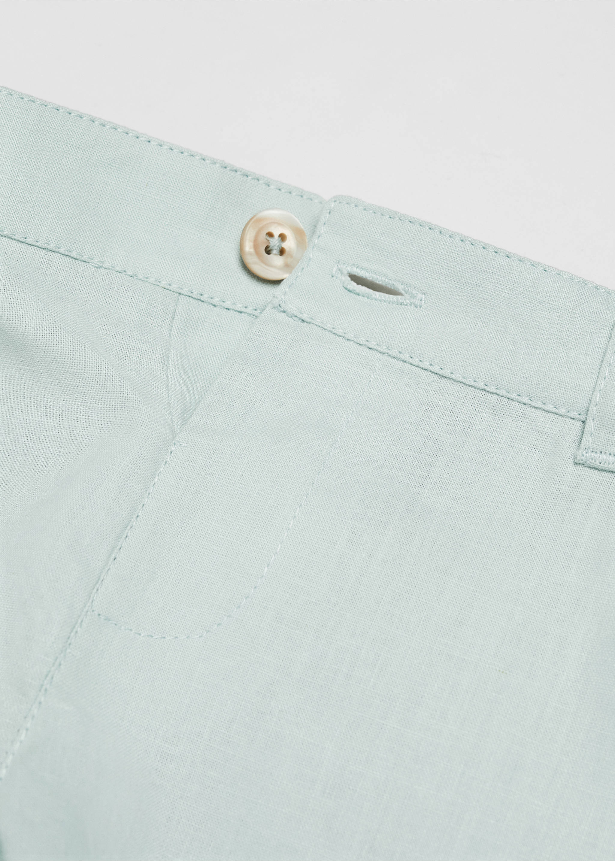 Linen-blend Bermuda shorts - Details of the article 8, Pastel Green. Ref: 67094041-00.
