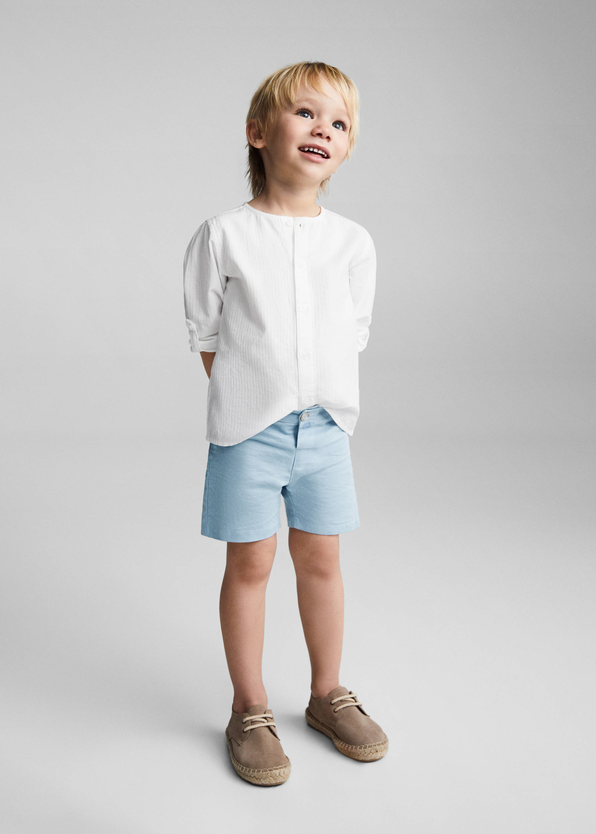 Linen-blend Bermuda shorts - General plane