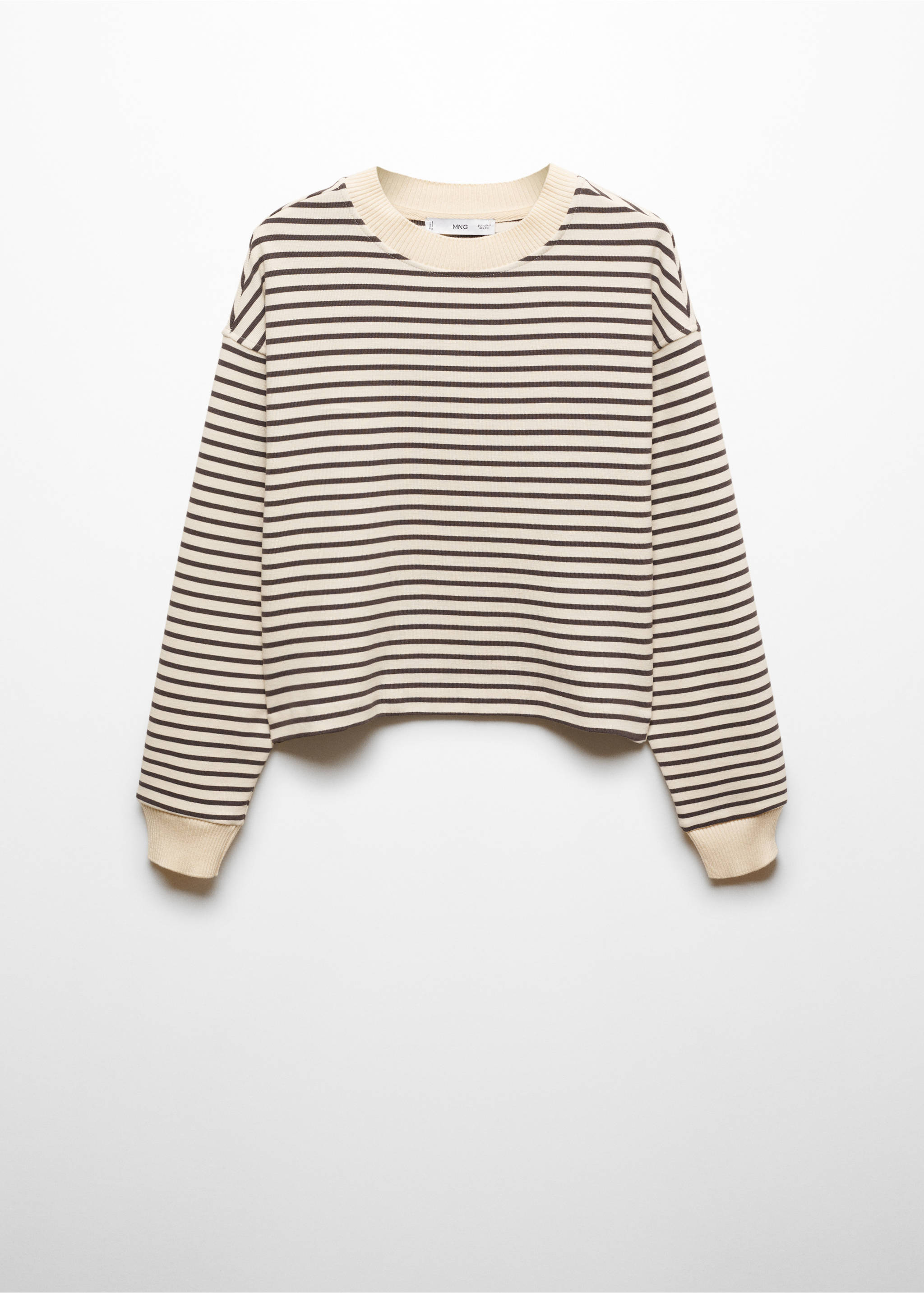 Striped knitted sweatshirt - Article without model, Ecru. Ref: 67094042-00.