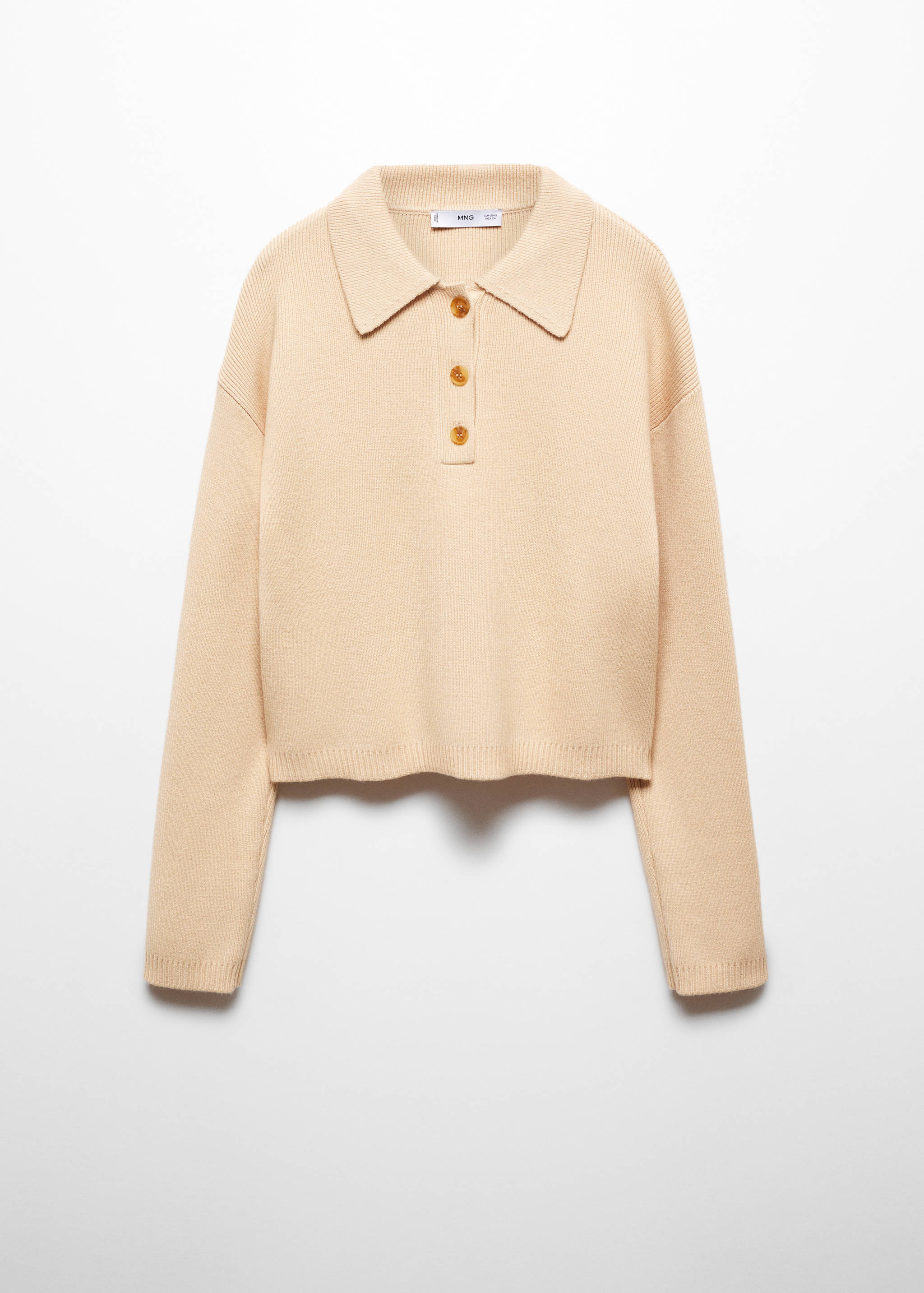 Buttoned collar knit sweater - Article without model