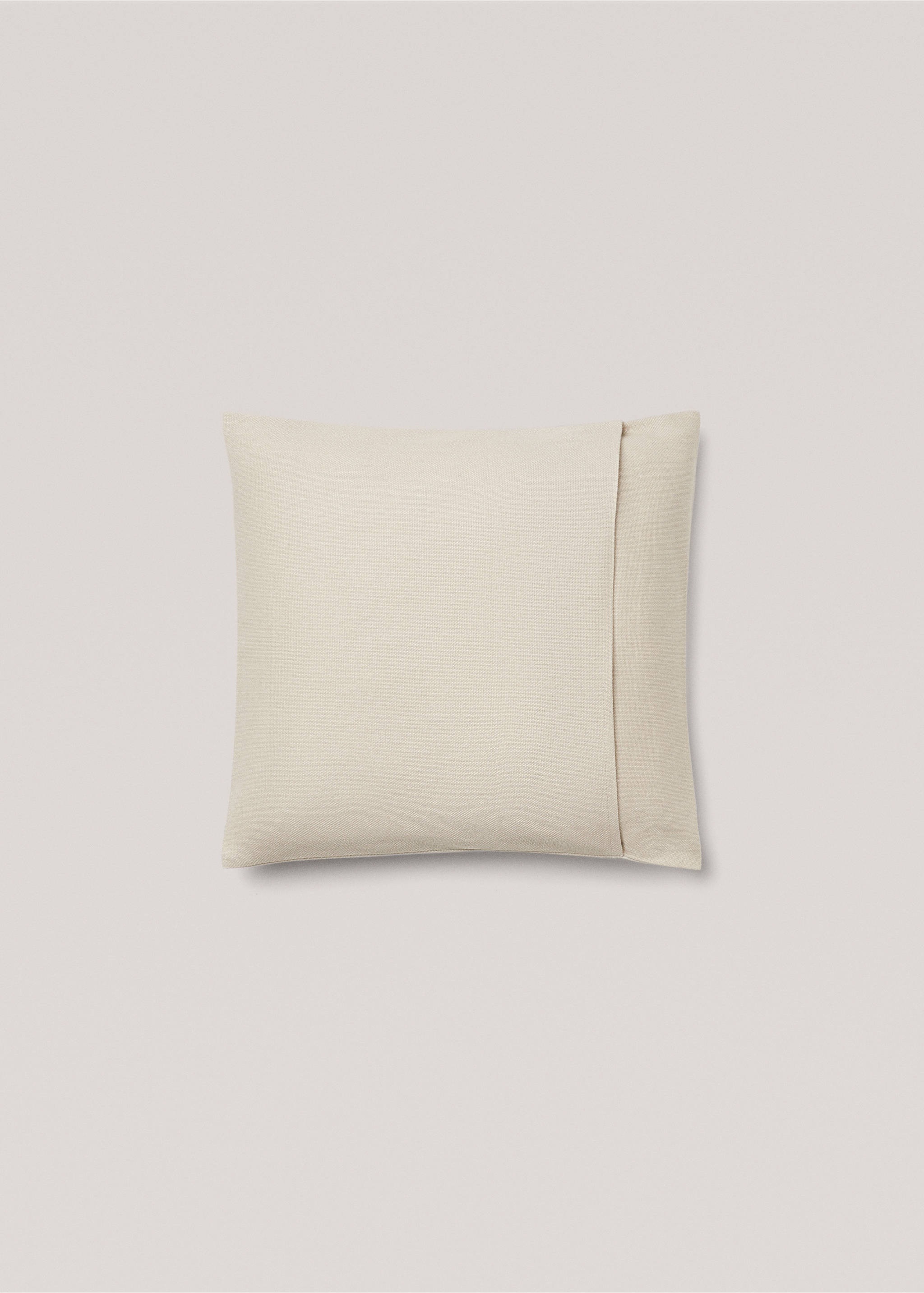 Textured cotton cushion case 45x45cm - Details of the article 1, Sand. Ref: 67094047-00.