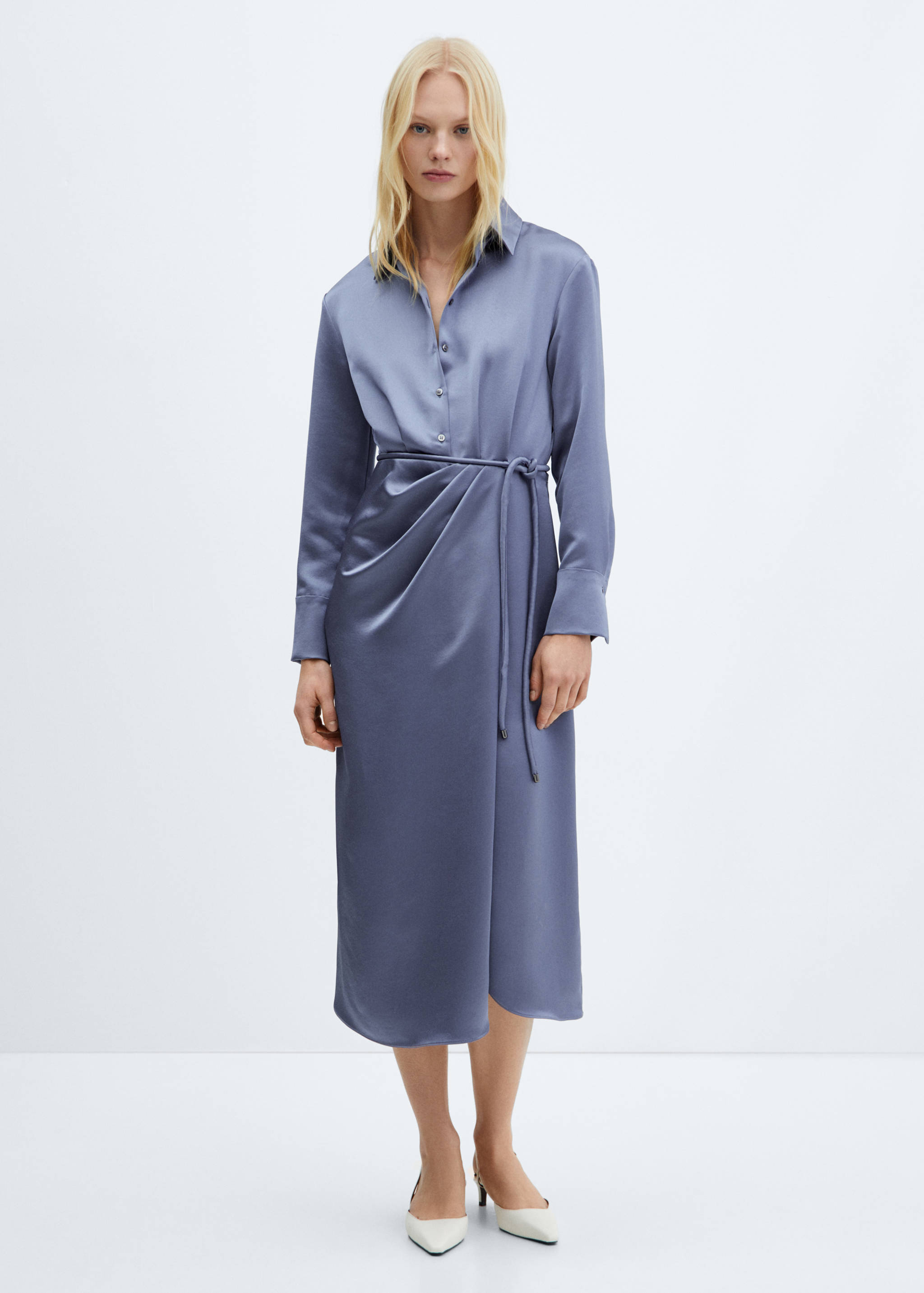 Satin shirt dress - General plane