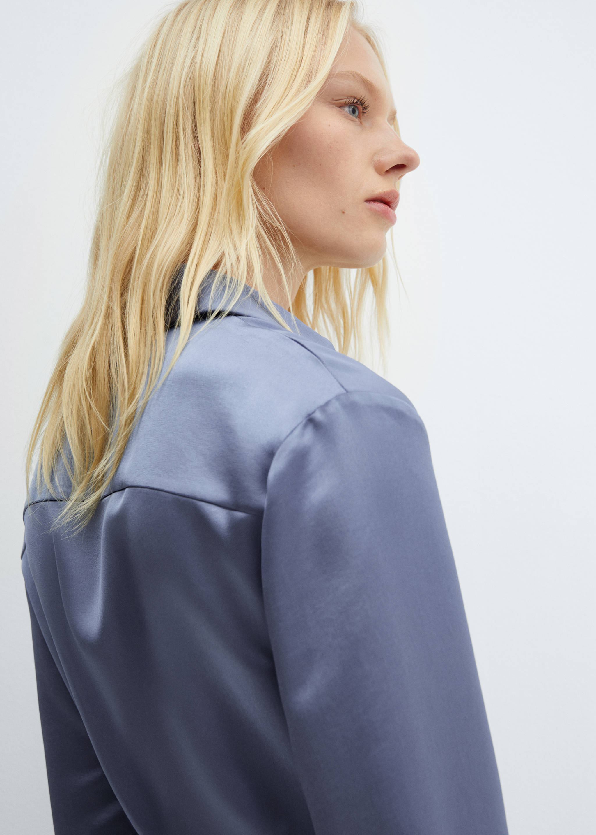 Satin shirt dress - Details of the article 2