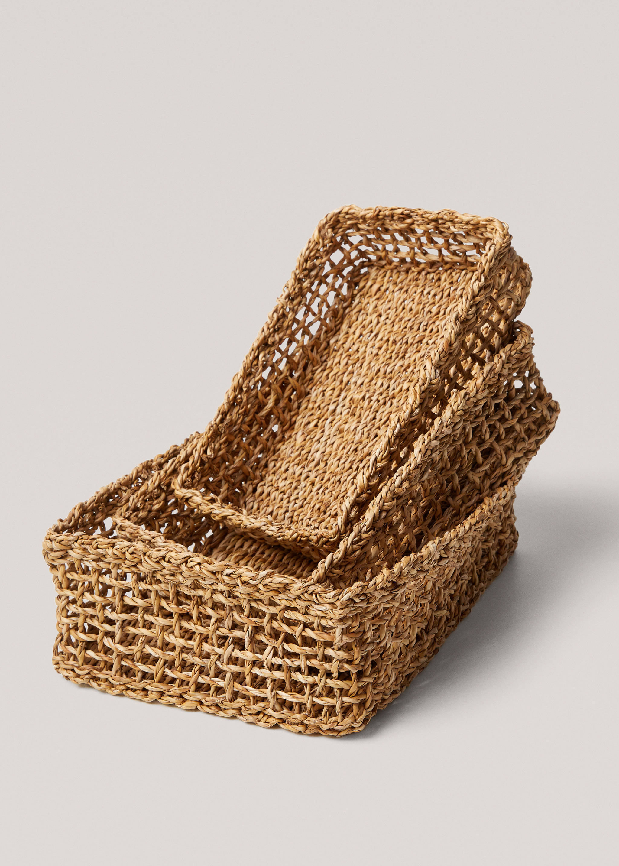 Rectangular natural fibre basket 22x30cm - Details of the article 3
