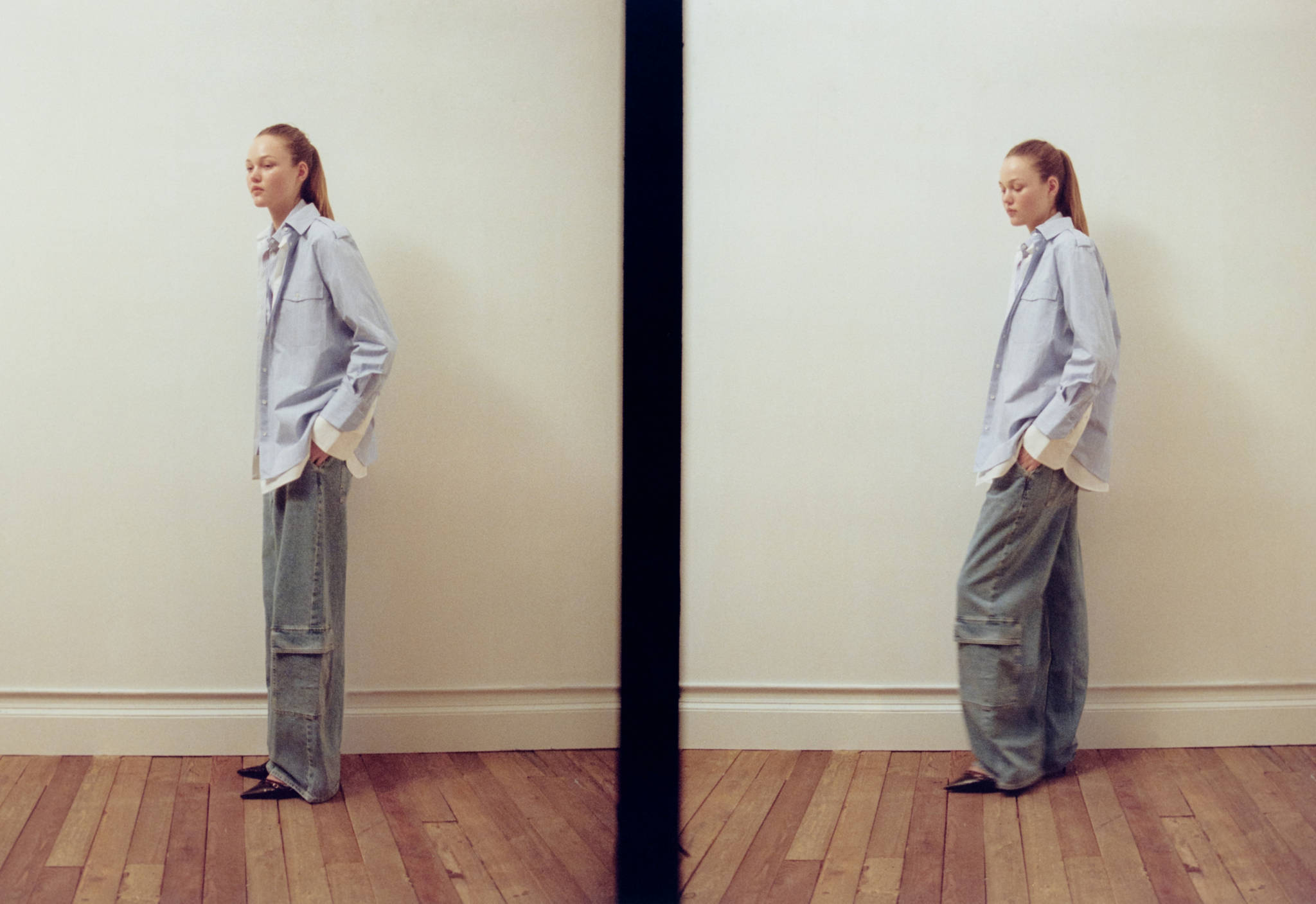 Loose cargo jeans with pockets - Panoramic plane