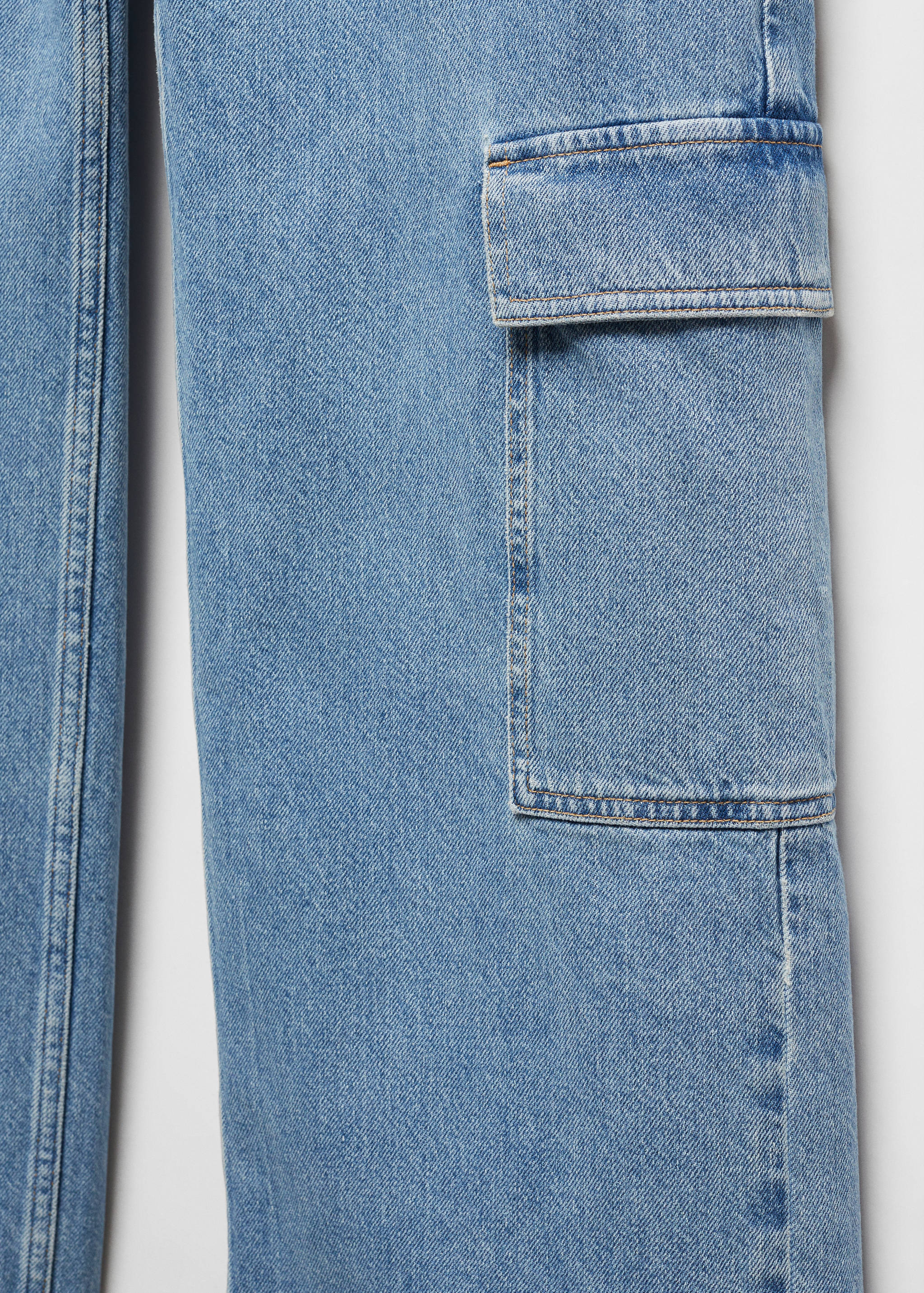 Calças de ganga loose fit com estilo cargo e bolsos - Pormenor do artigo 8