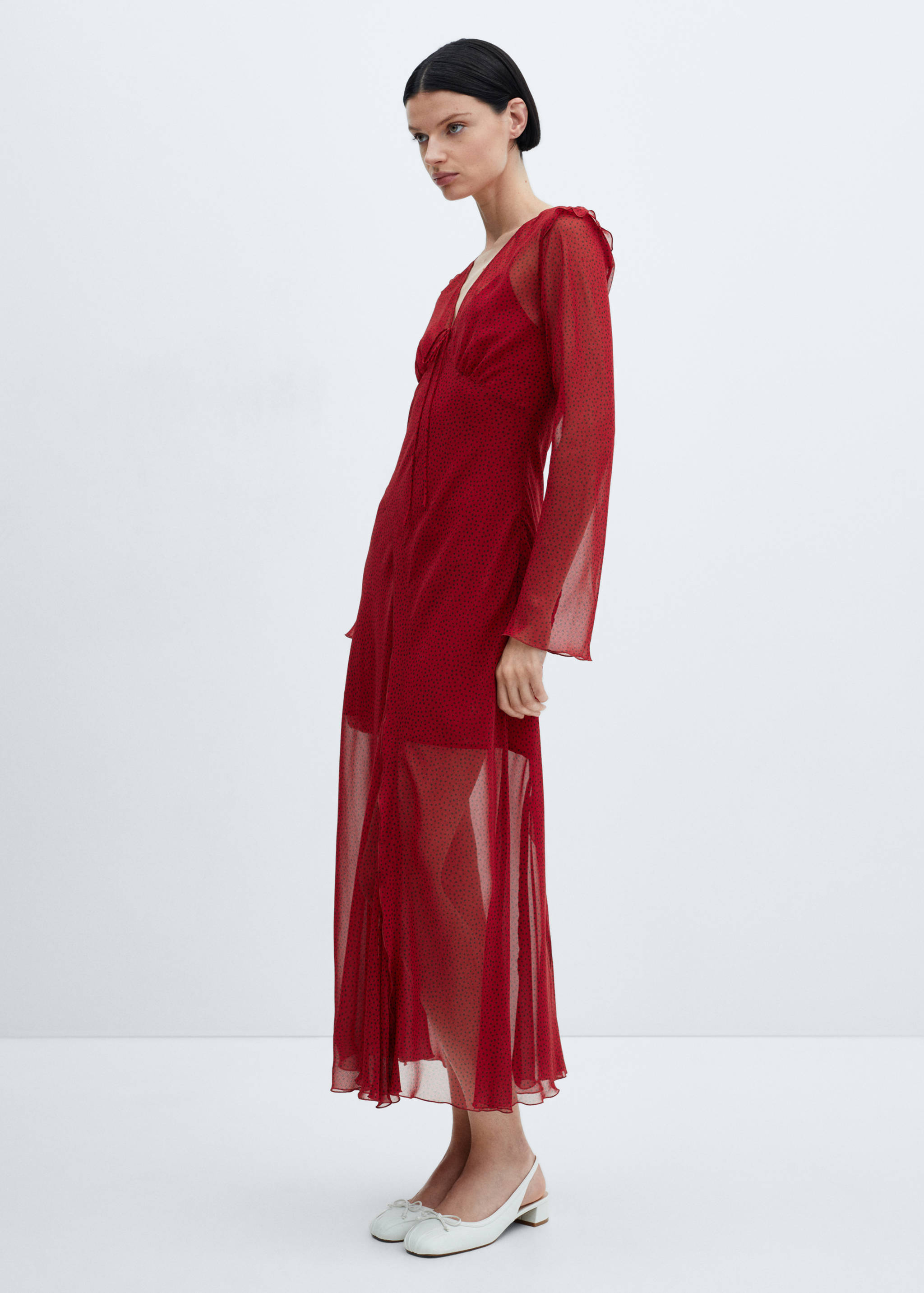 Vestido estampado lazo - Plano general