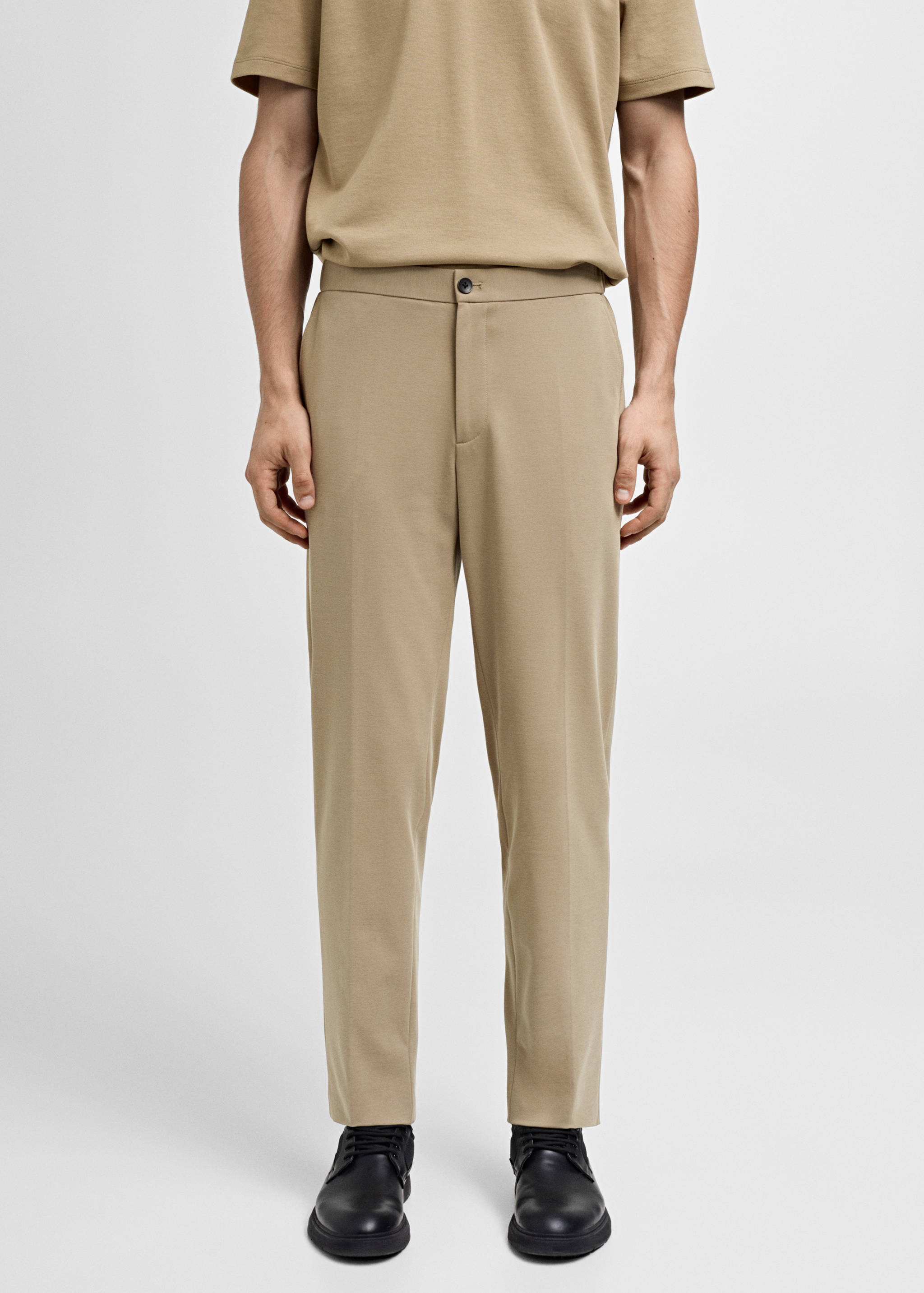 Pantalón traje slim fit algodón - Plano medio