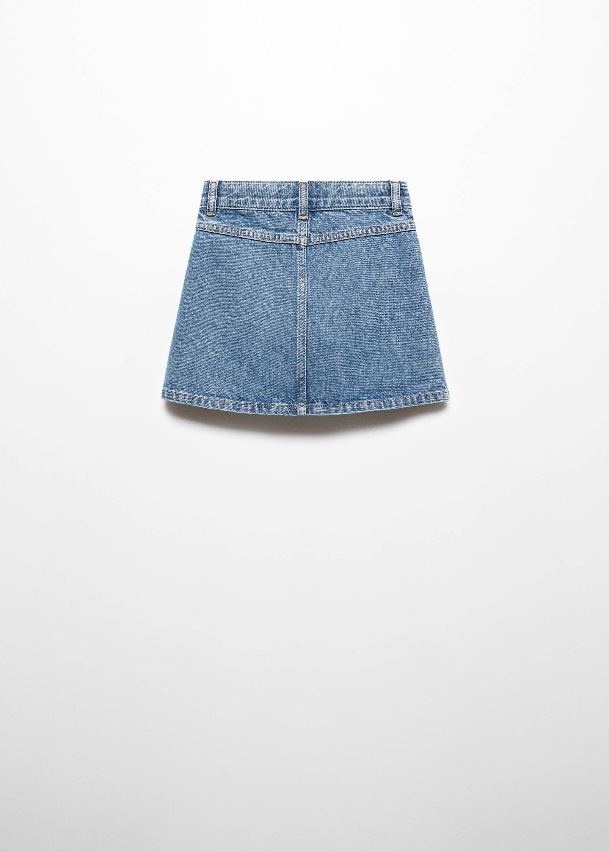 Buttoned denim skirt - Reverse of the article