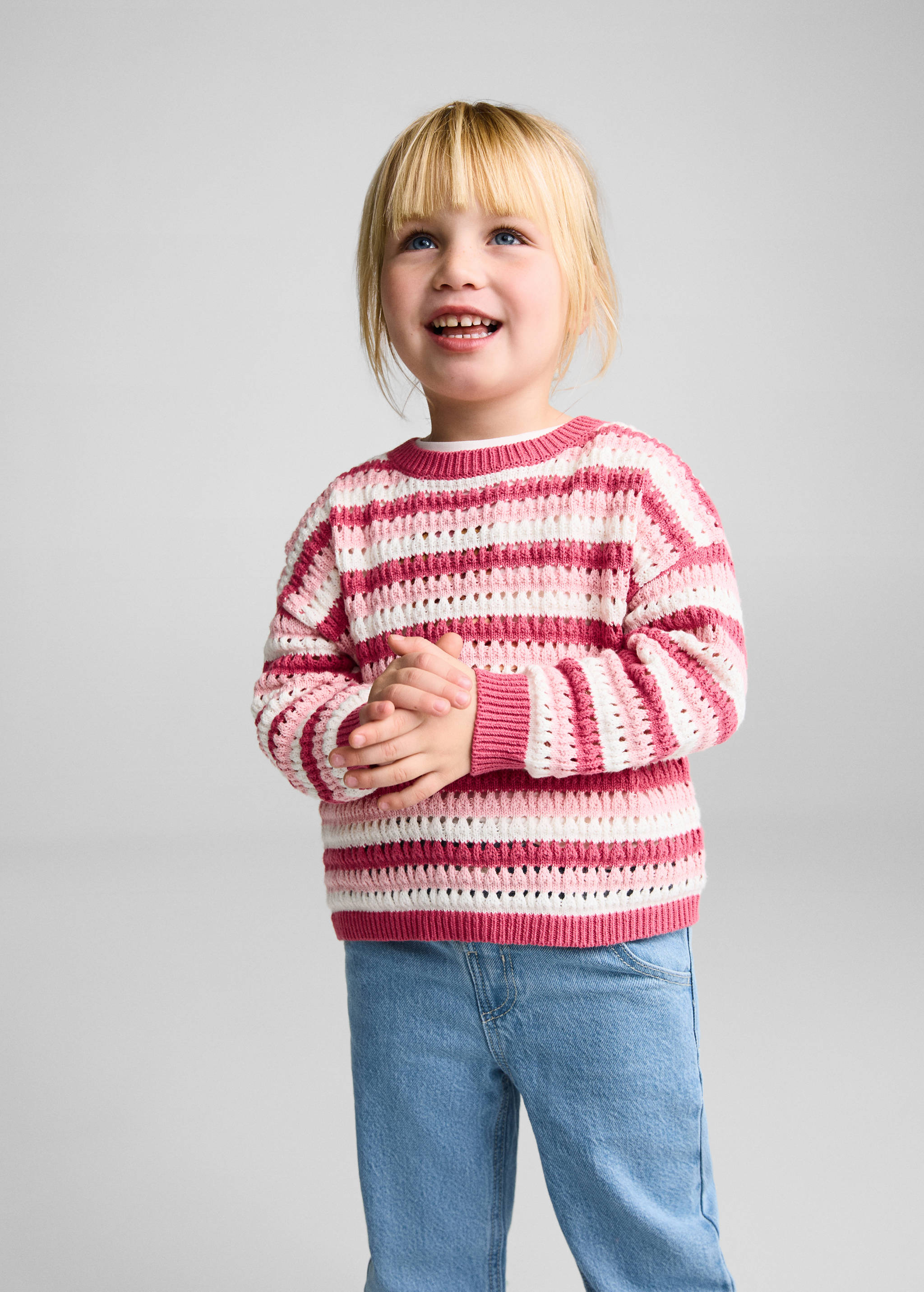 Pull en maille ajourée - Plan moyen