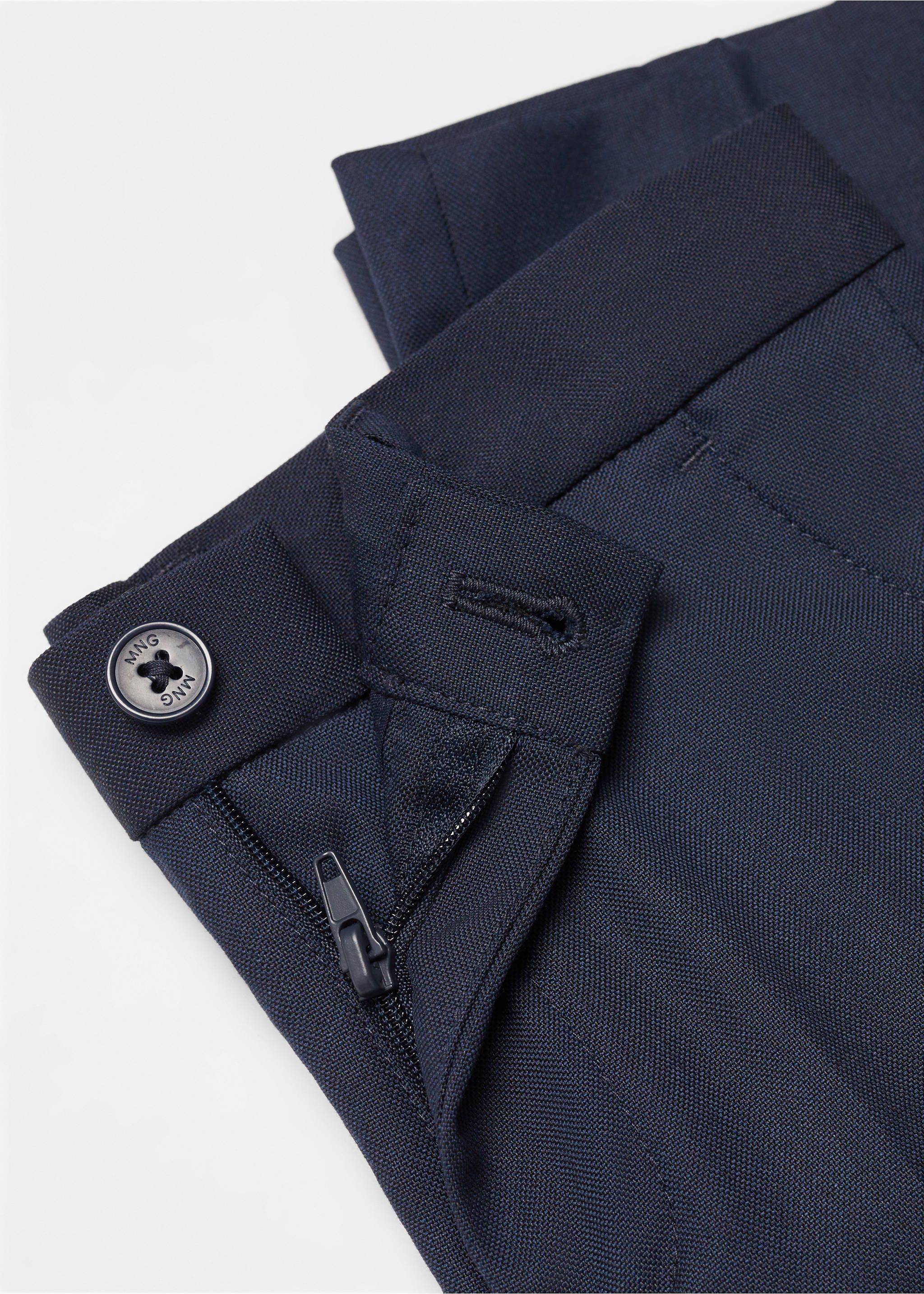 Straight suit trousers - Details of the article 8, Dark Navy. Ref: 67094452-00.