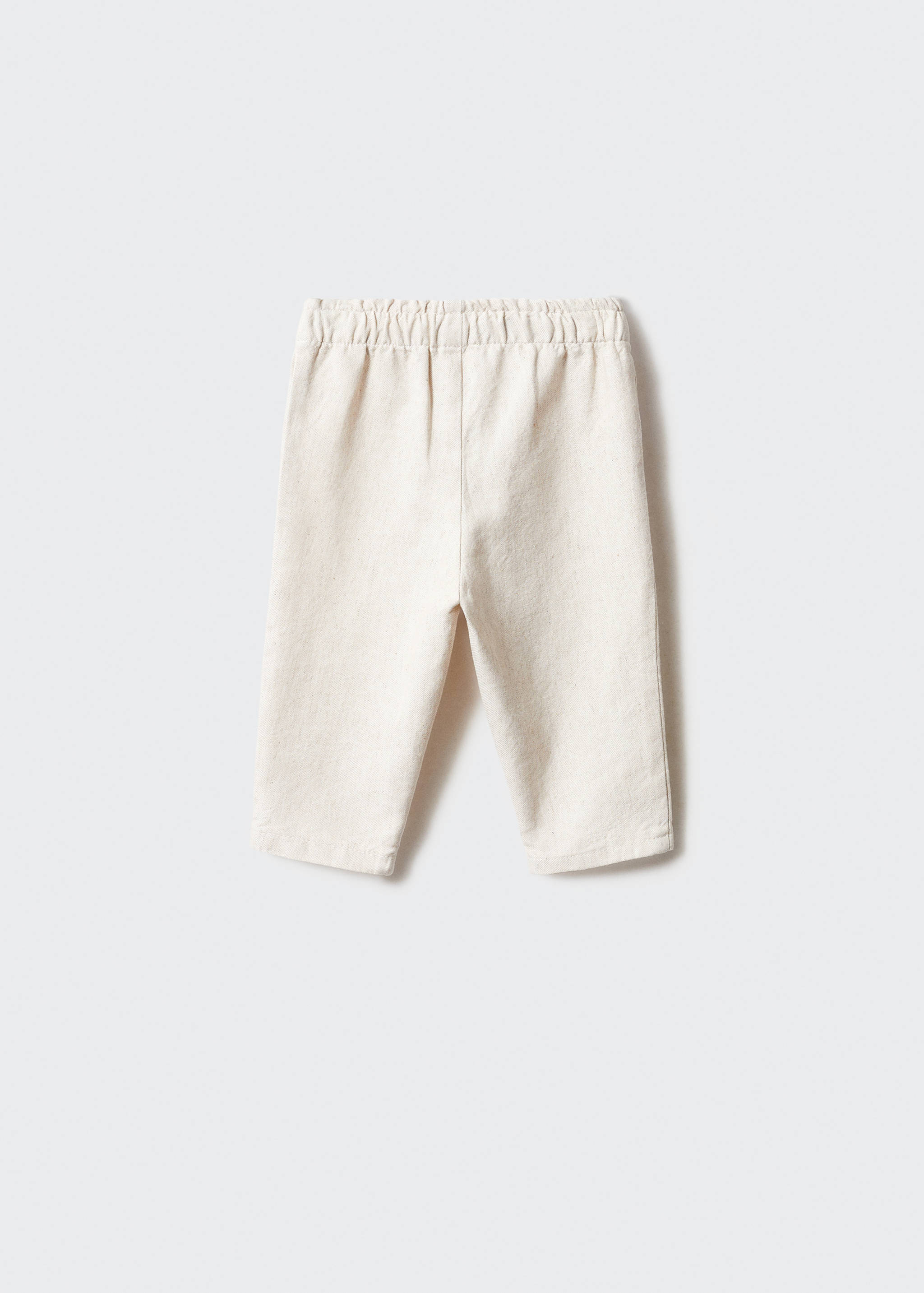 Linen-blend elastic waist trousers - Reverse of the article