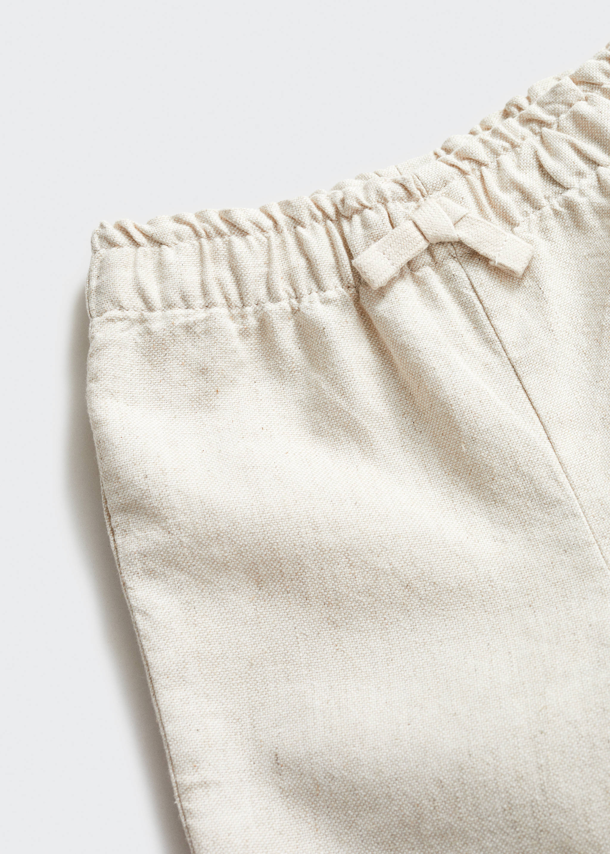 Linen-blend elastic waist trousers - Details of the article 8
